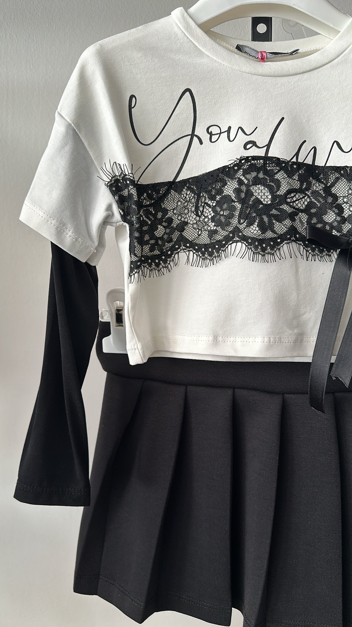 Completo CON MAGLIA PIZZO 4-14A - NERO