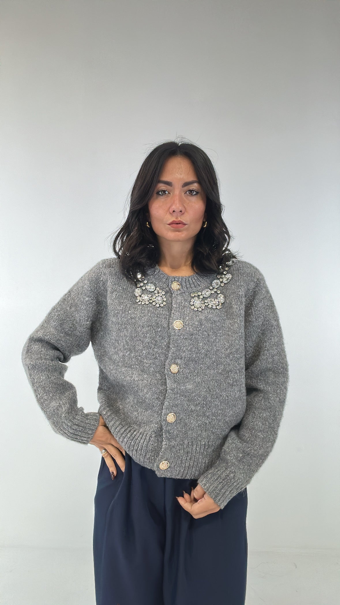 Cardigan PIETRE - GRIGIO