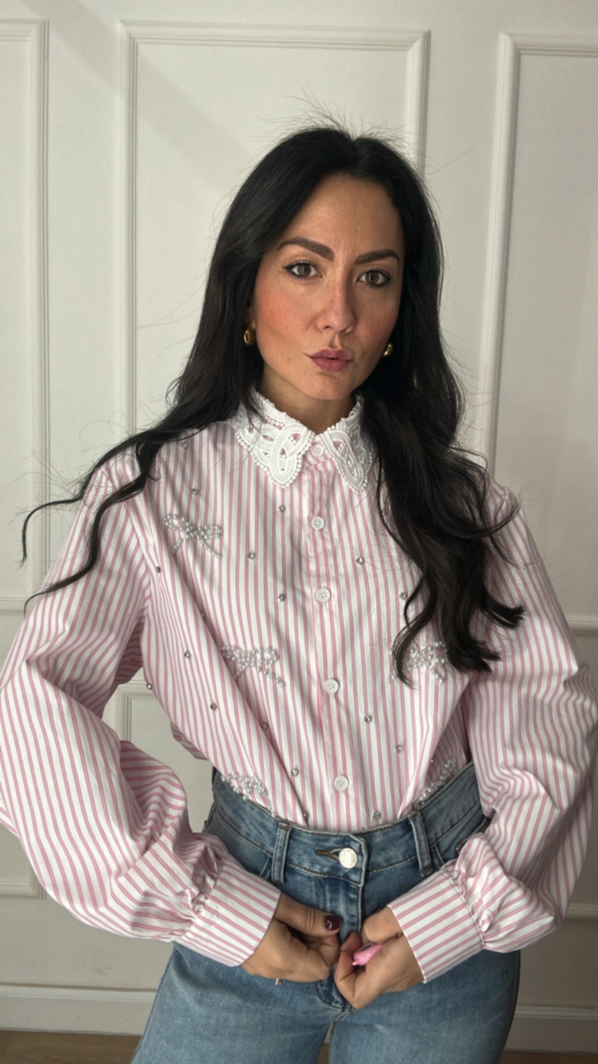 Camicia COLLETTO E FIOCCHETTI - ROSA