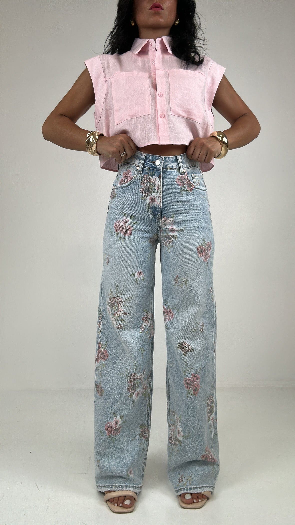 Jeans PALAZZO FIORI STAMPATI - JEANS