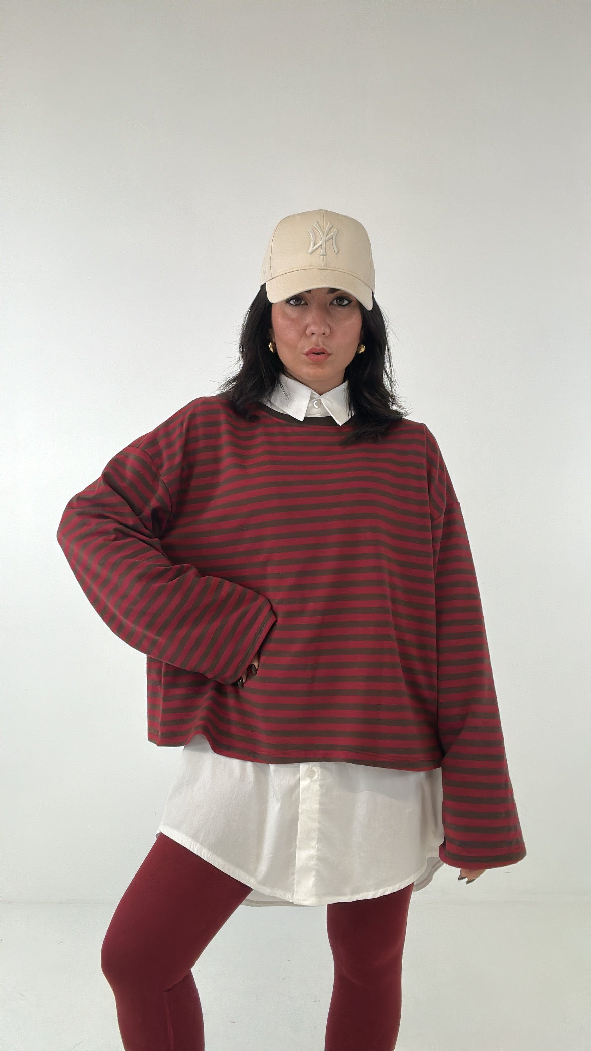 Maglia RIGHE OVER - BORDEAUX