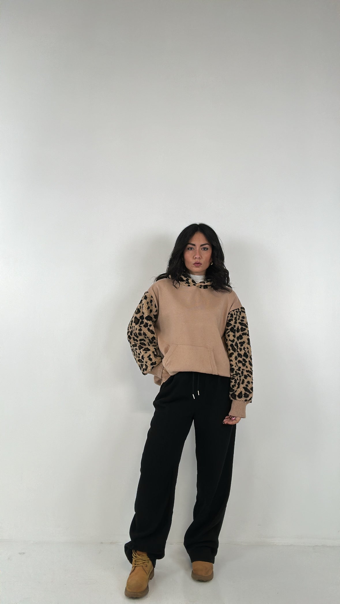 Pull CAPPUCCIO MACULATO TEDDY - CAMMELLO