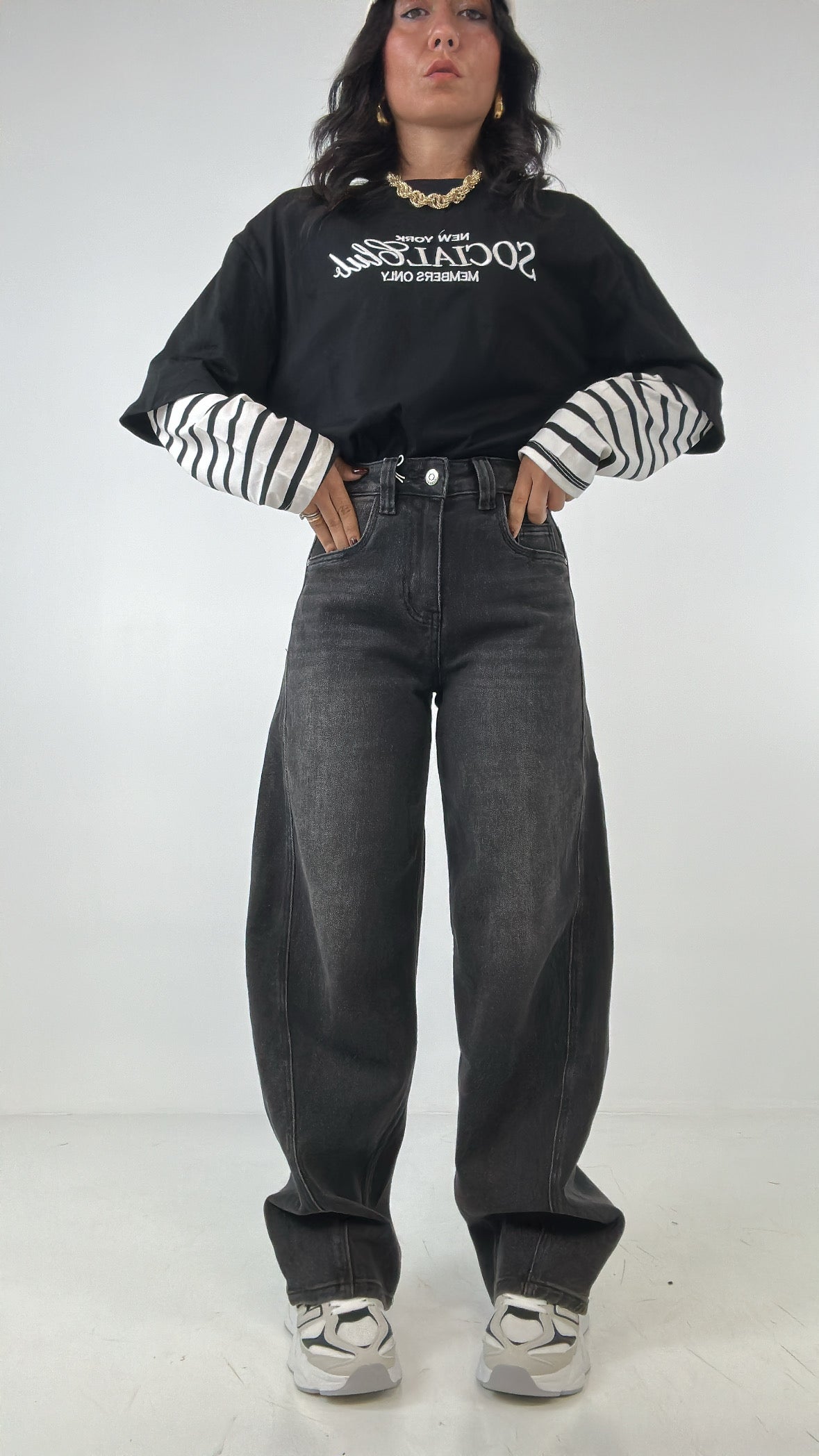 Jeans BALLOON SLAVATO - NERO