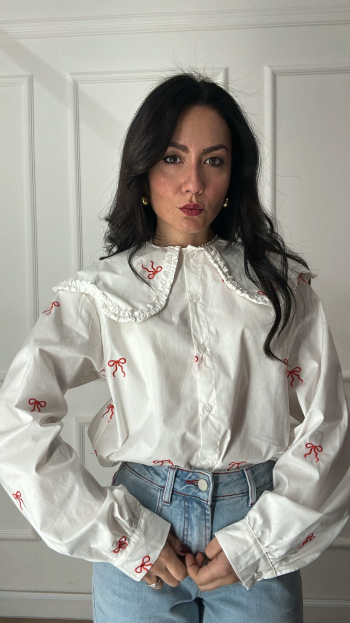 Camicia COLLO E FIOCCHETTI - BIANCO