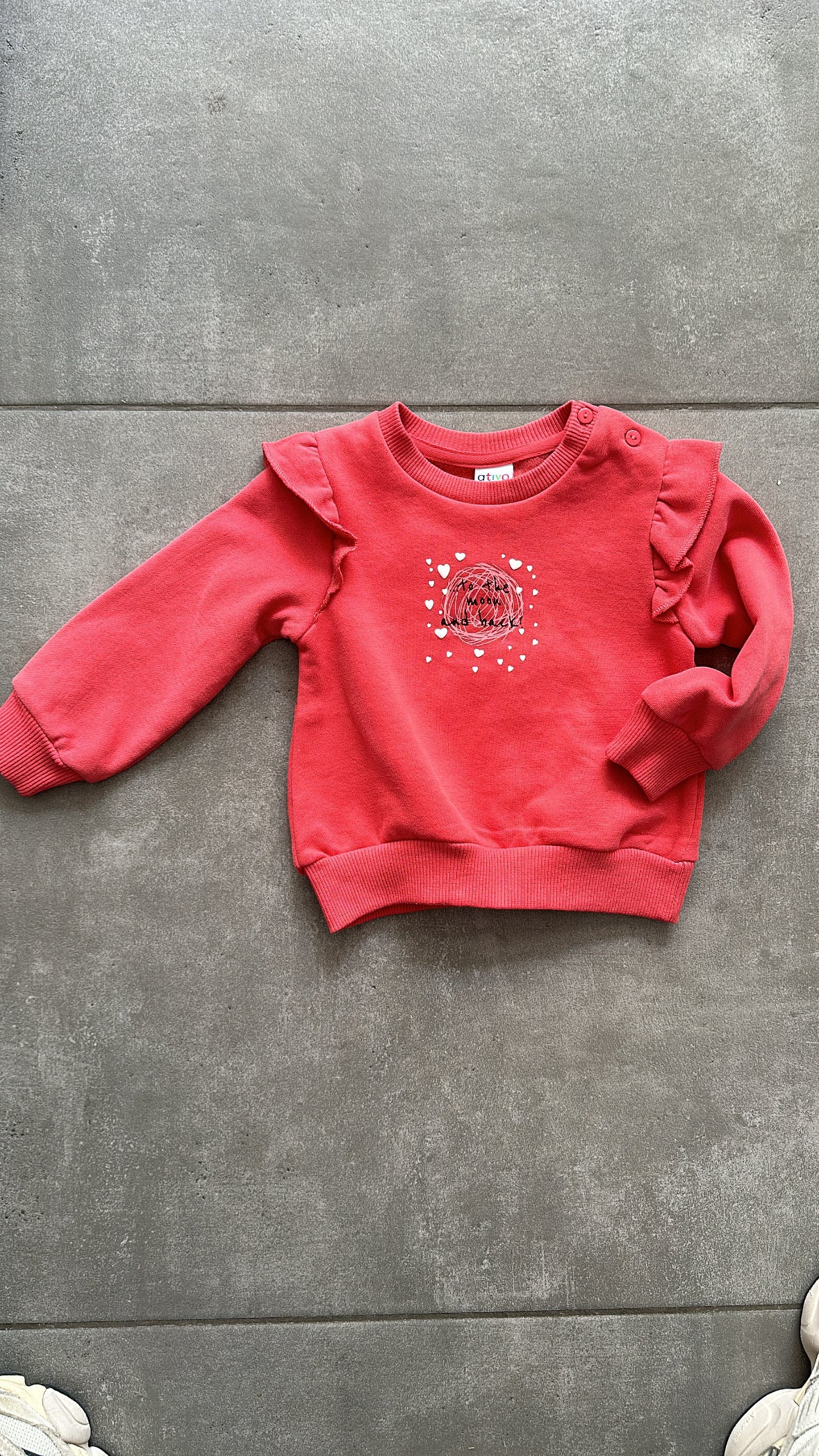Felpa TO THE MOON 12-36M - ROSSO
