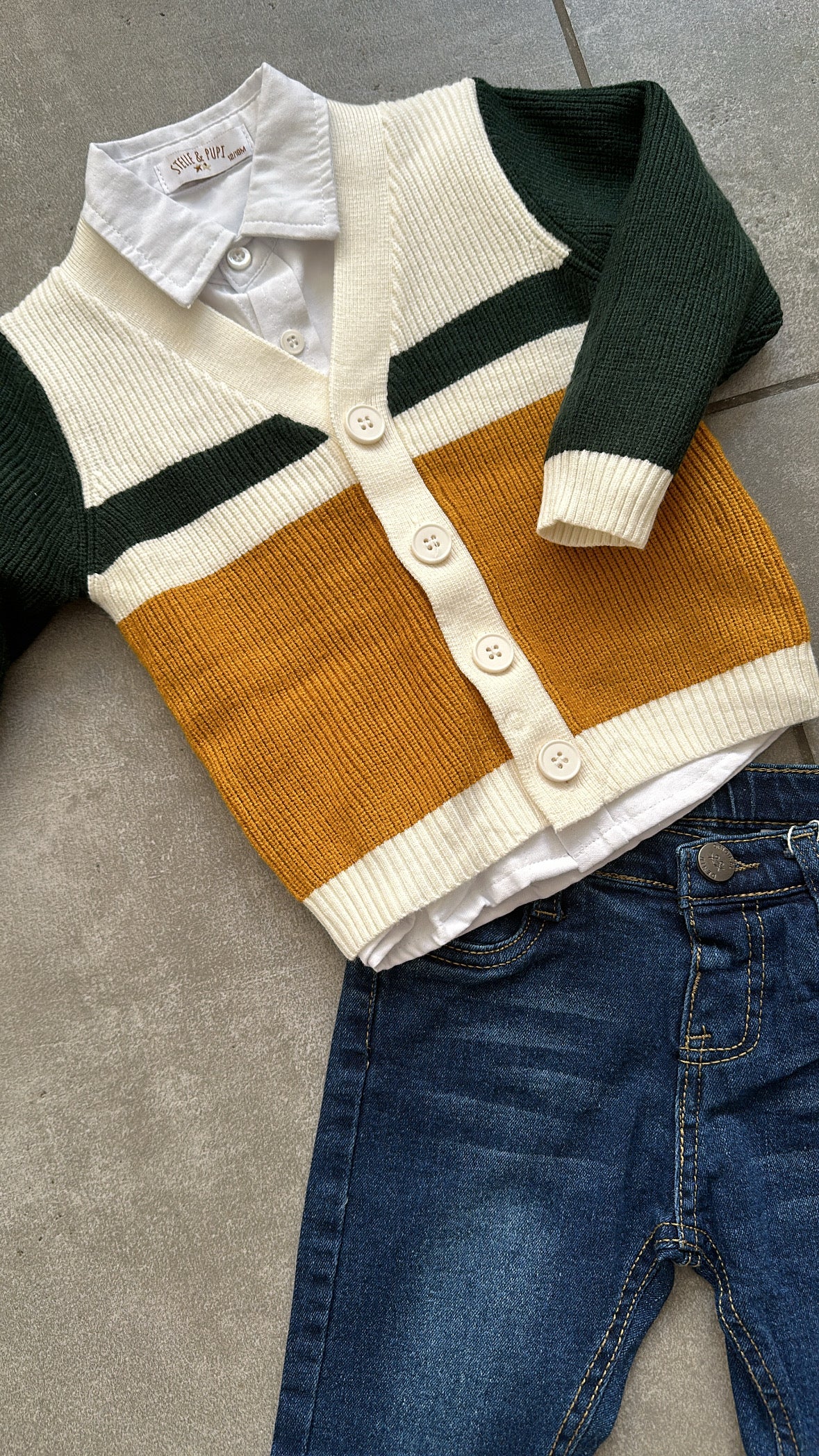 Completo CON CARDIGAN 12-36M - VERDE