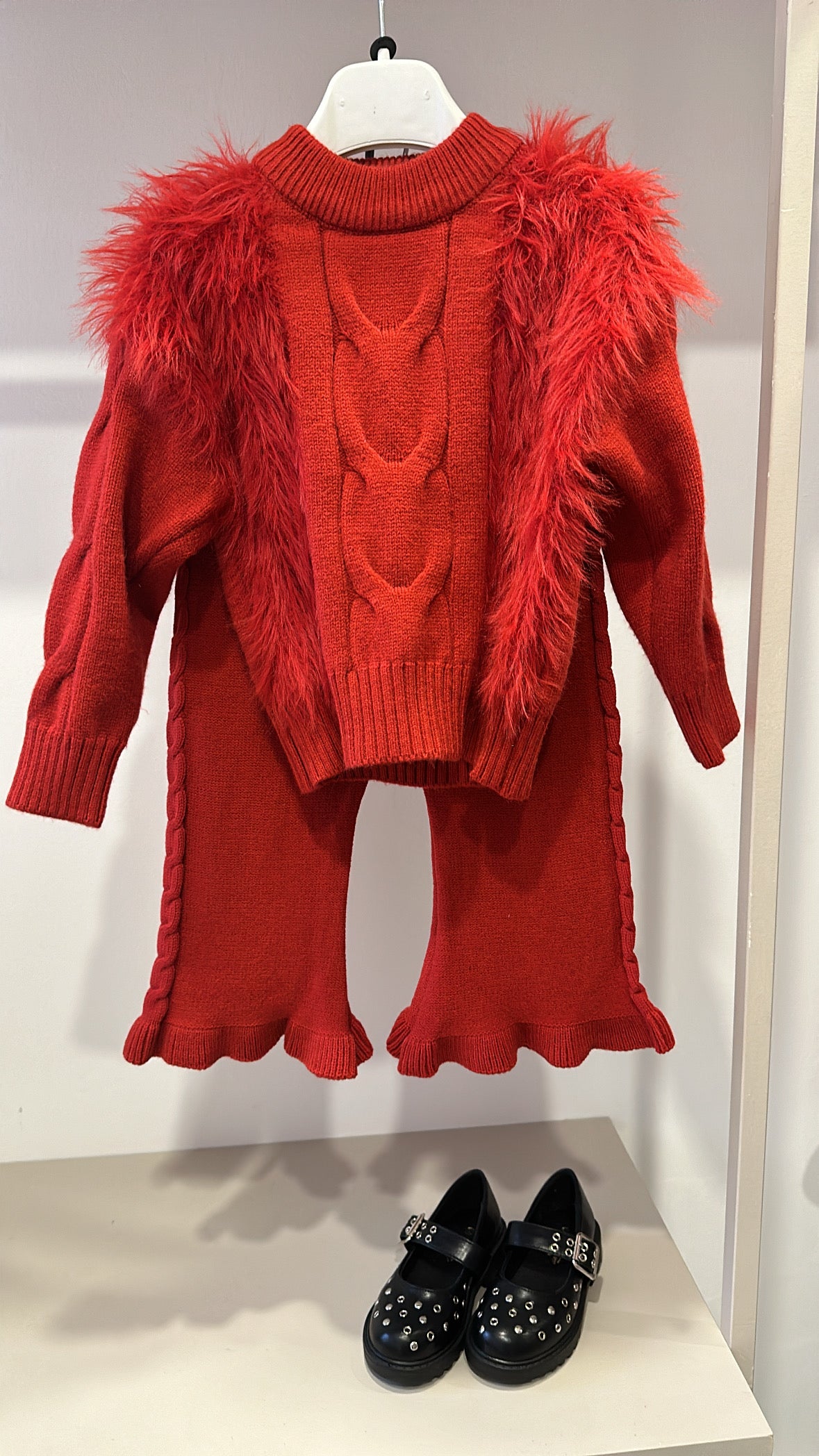 Coordinato PELUCHE E TRECCE - ROSSO