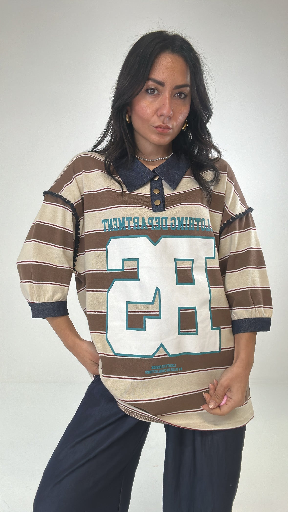 T-shirt POLO CLOTHING - MARRONE
