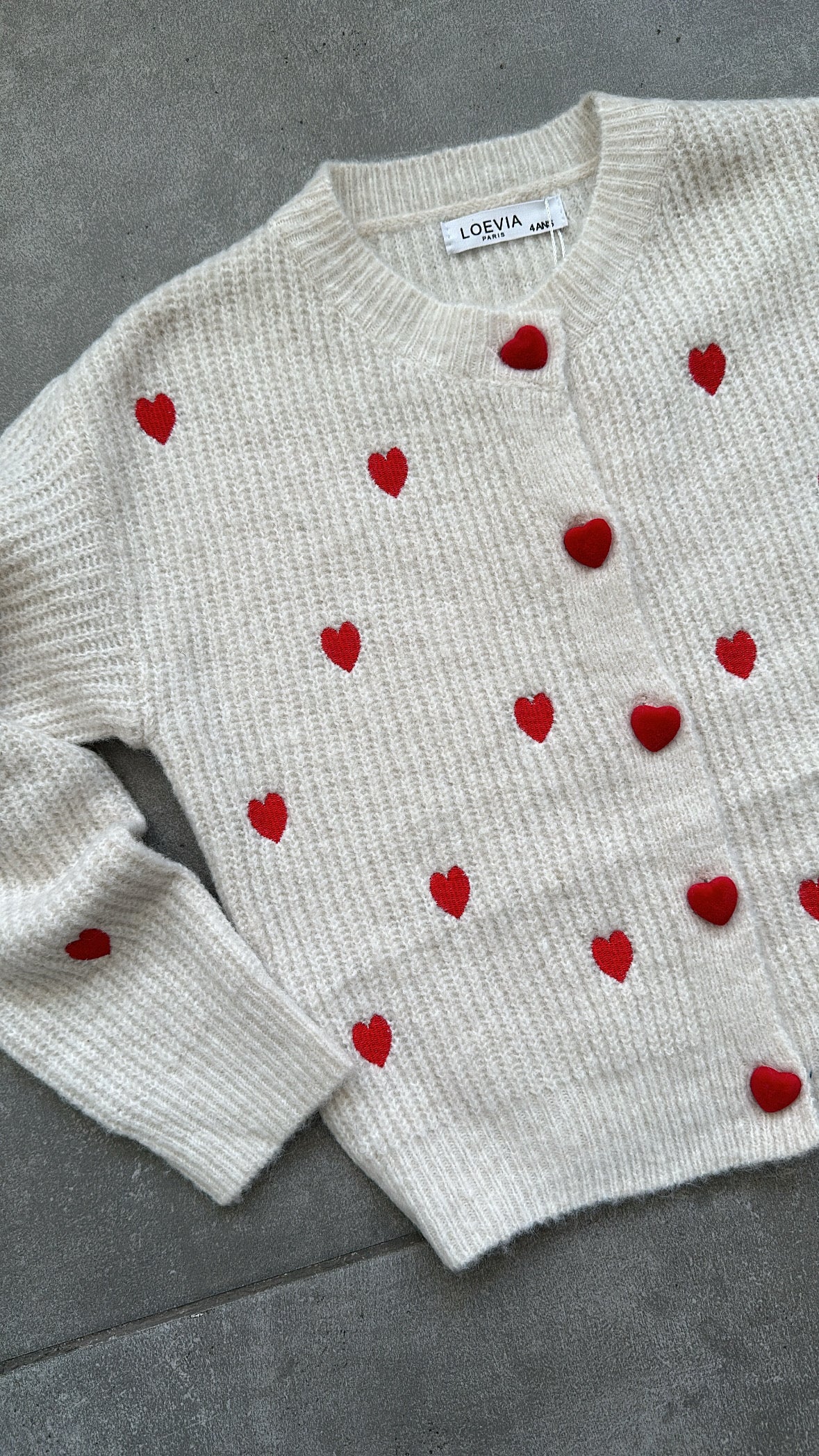 Cardigan CUORICINI 4-14A - PANNA