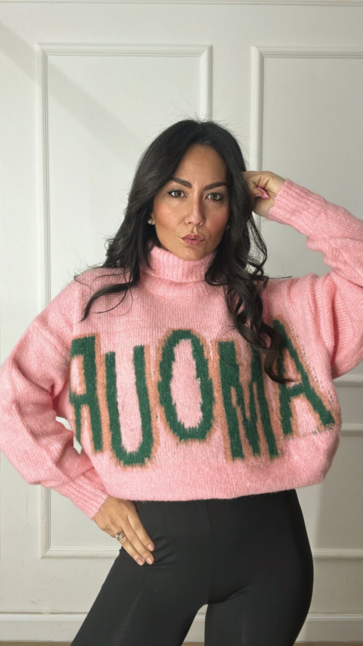 Pull COLLO AMOUR VERDE - ROSA