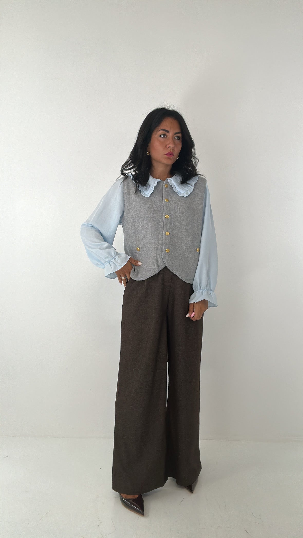 Pantalone PALAZZO NEW - MARRONE