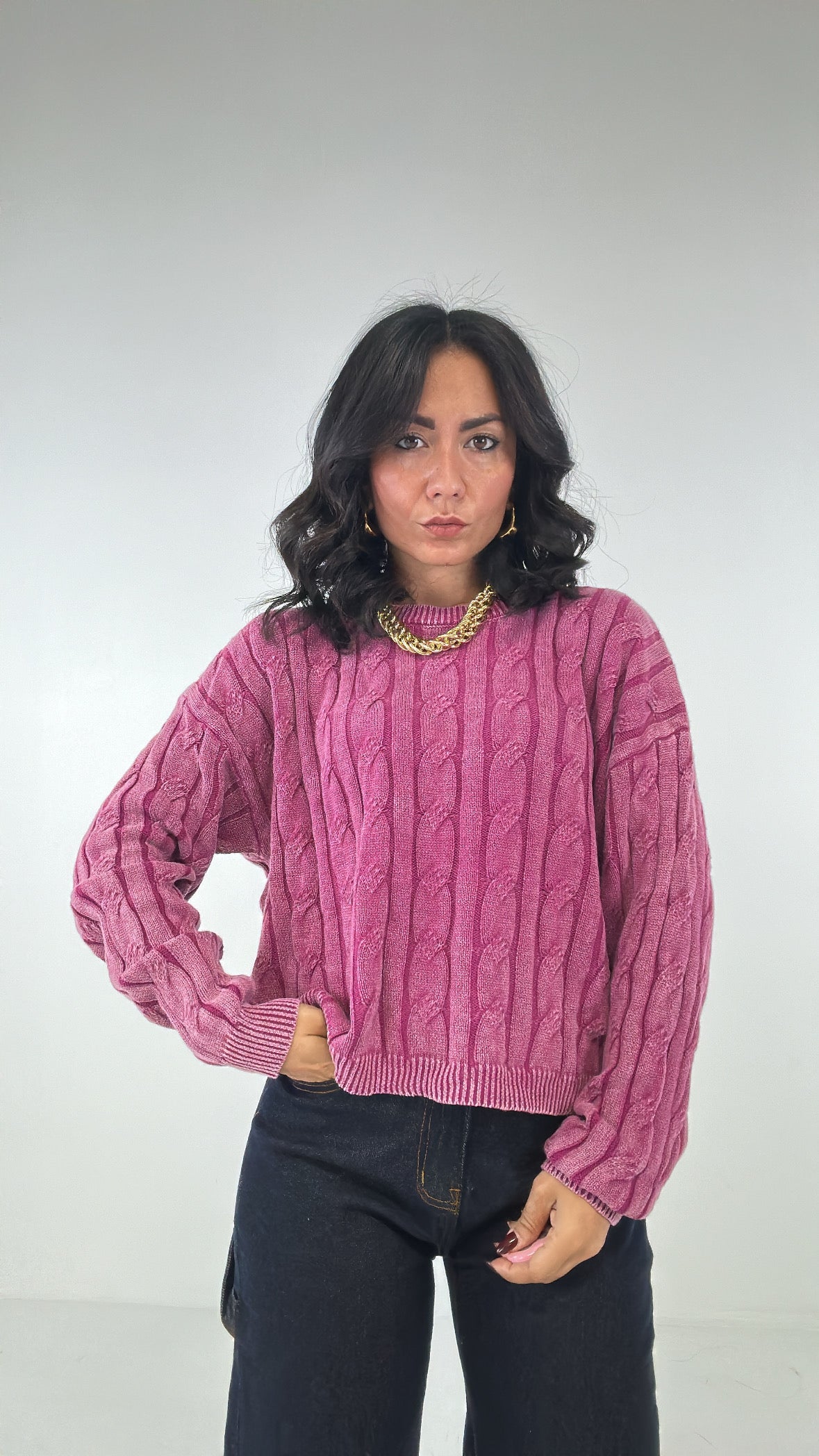Pull VINTAGE - FUCSIA