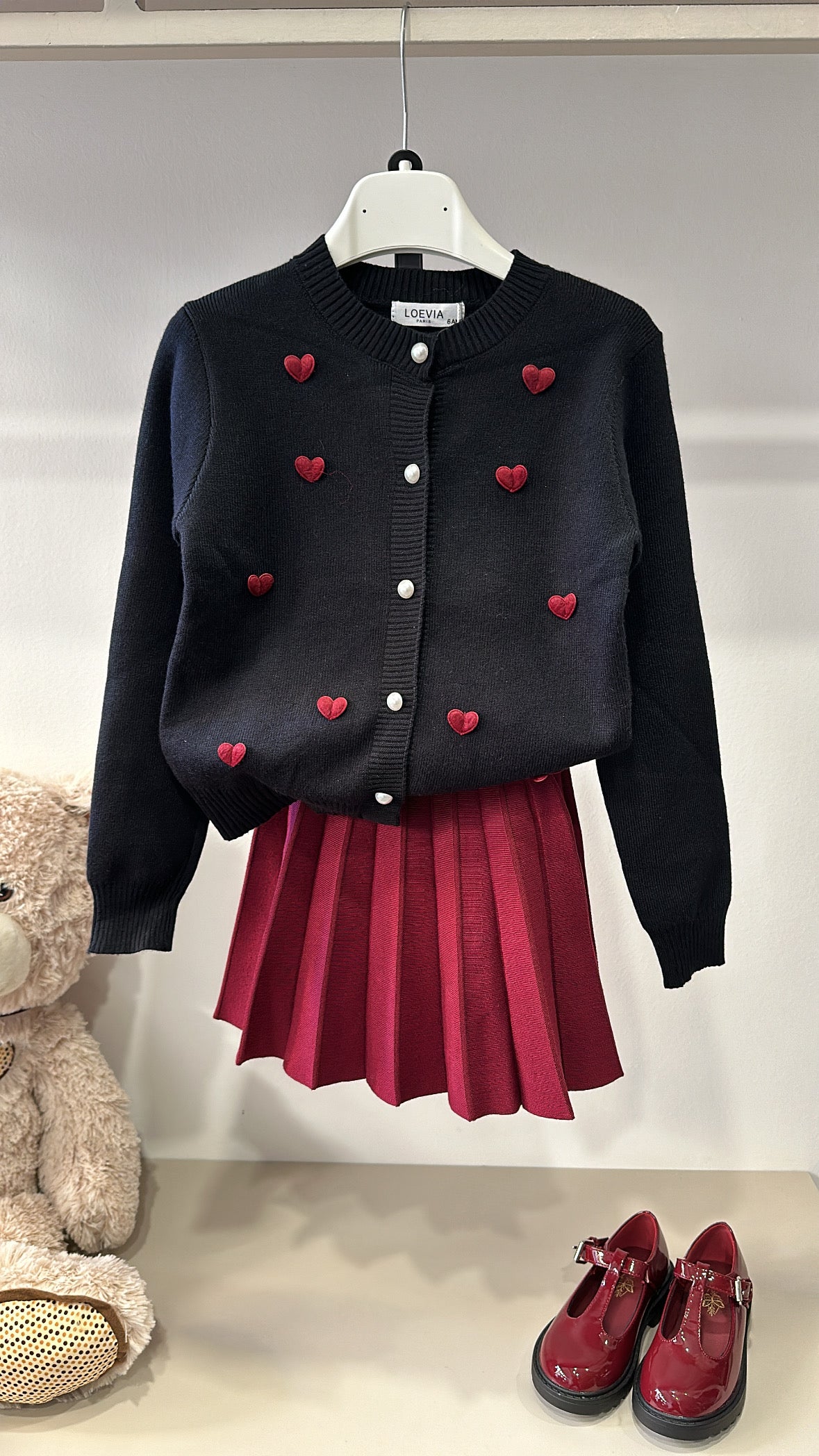 Gonna PLISSE IN MAGLIA 4-14A - BORDEAUX