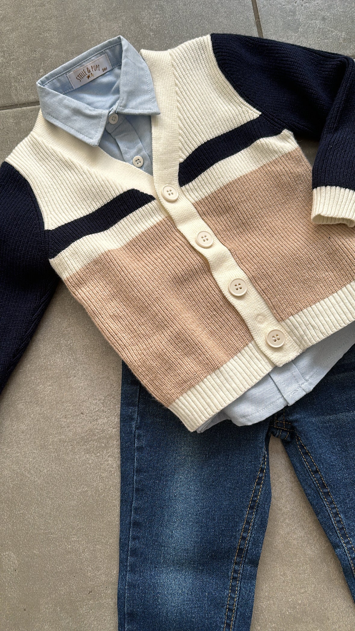 Completo CON CARDIGAN 12-36M - BLU