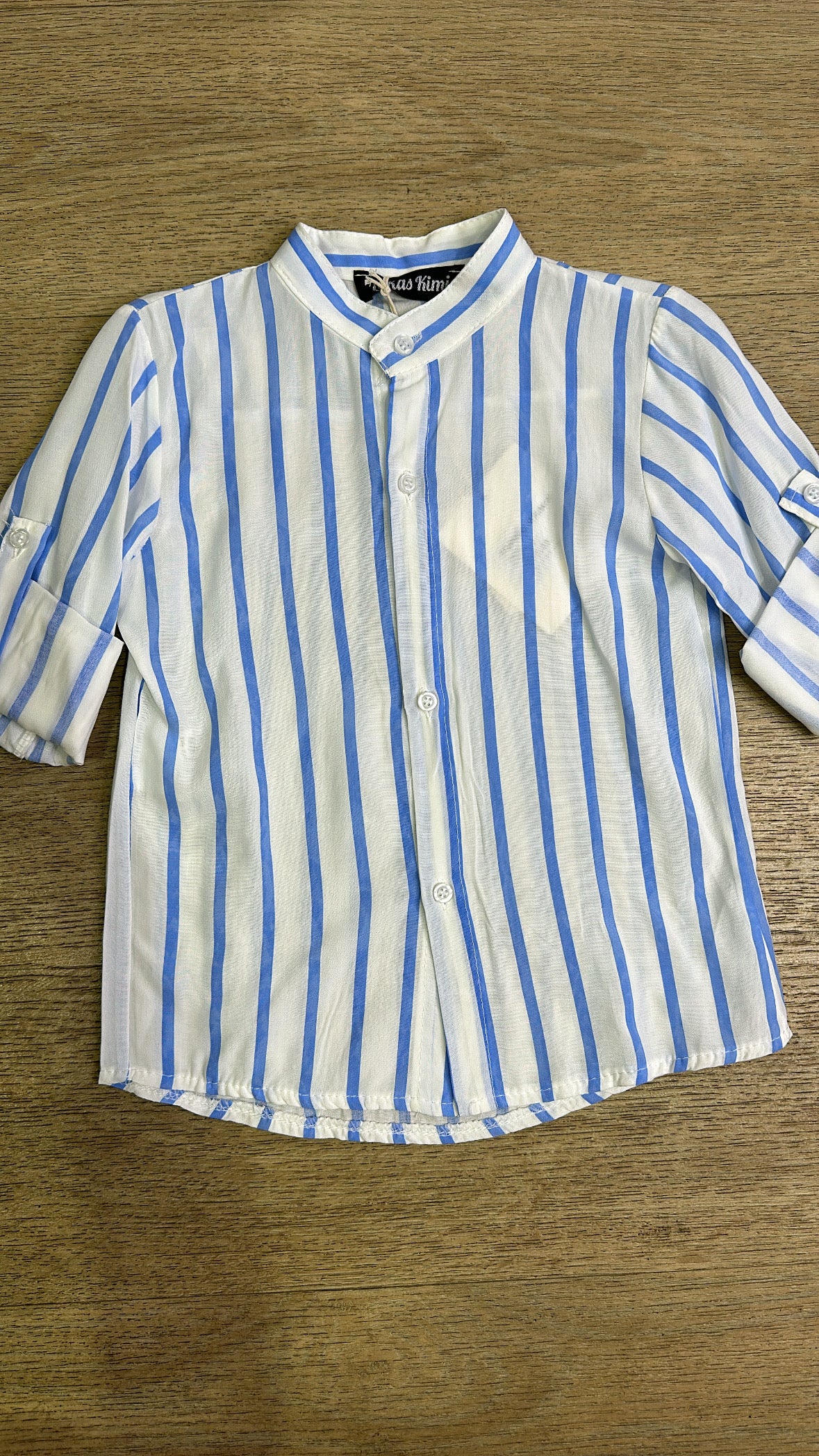 Camicia RIGHE 4-14A - AZZURRO