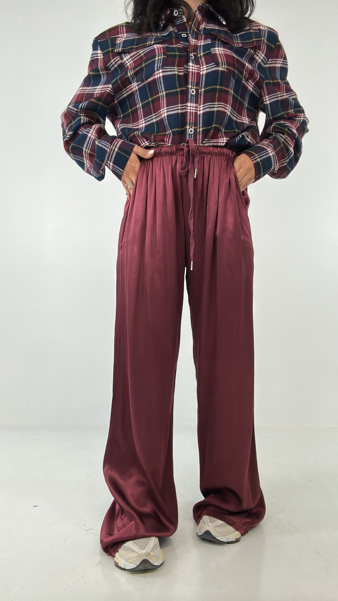 Pantalone SATIN - BORDEAUX
