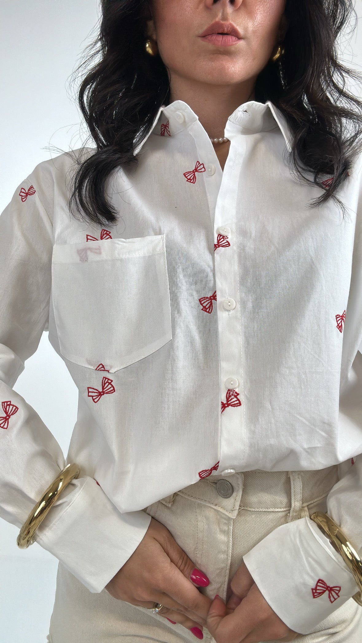 Camicia FIOCCHETTI ROSSI - BIANCO