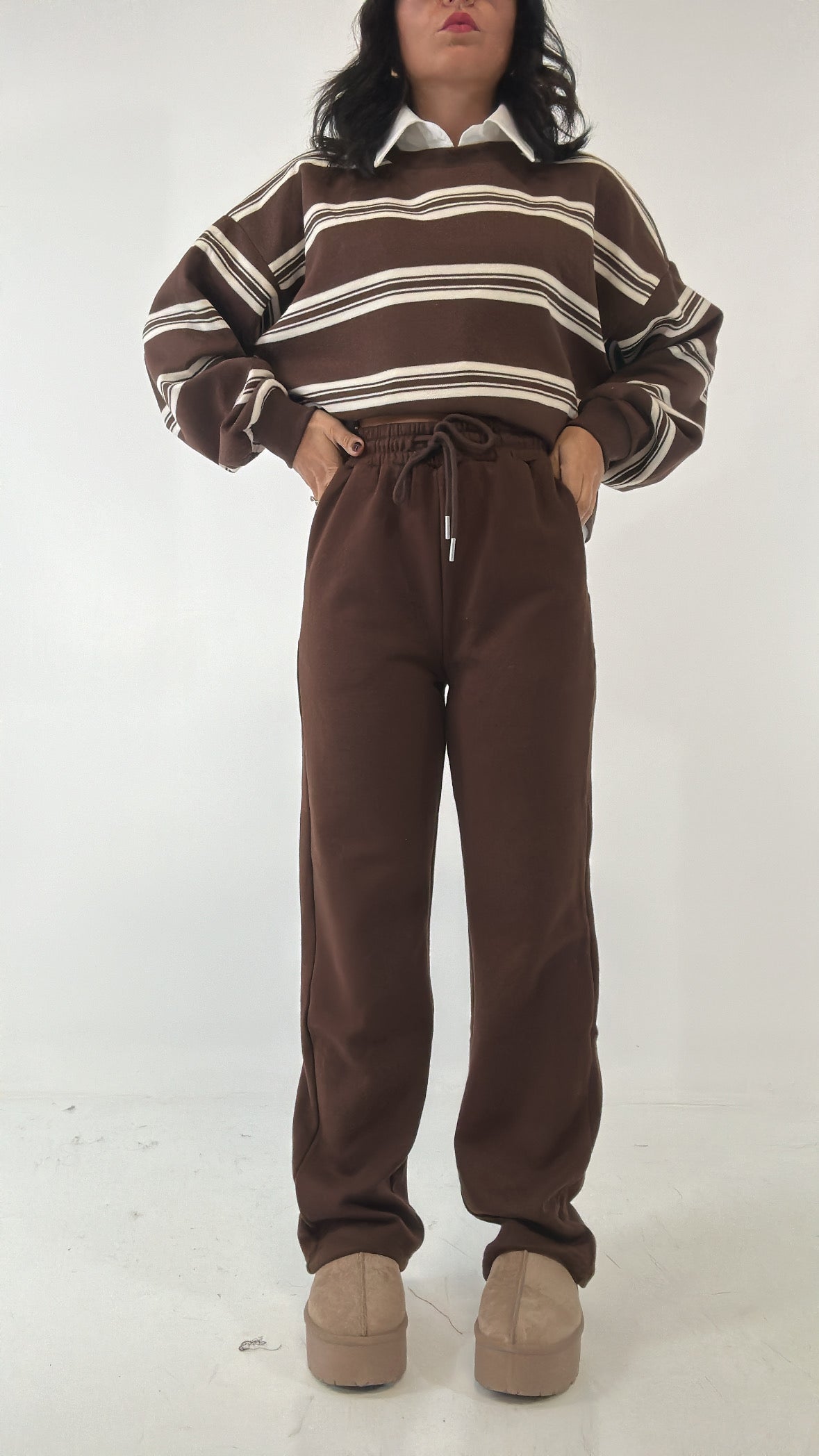Pantalone FELPATO - MARRONE