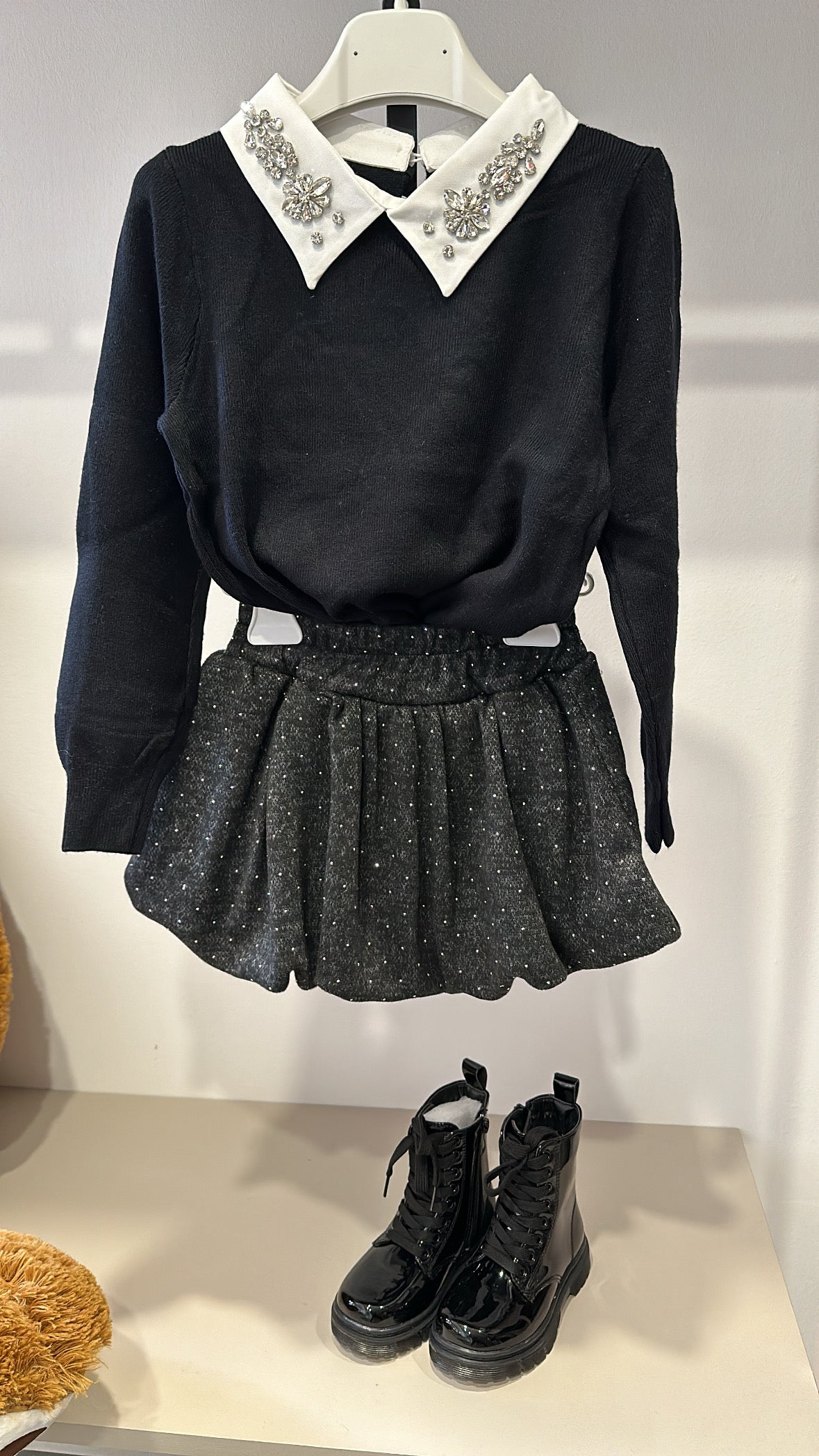 Gonna IN PANNO BRILLO 3-8A - GRIGIO