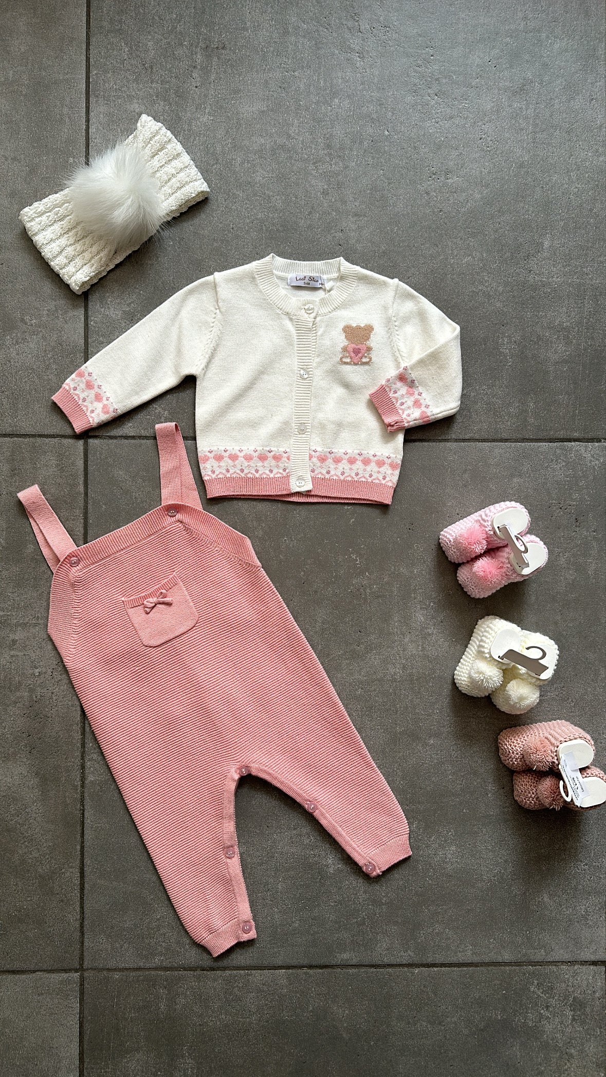 Salopetta CON CARDIGAN 3-18M - BIANCO