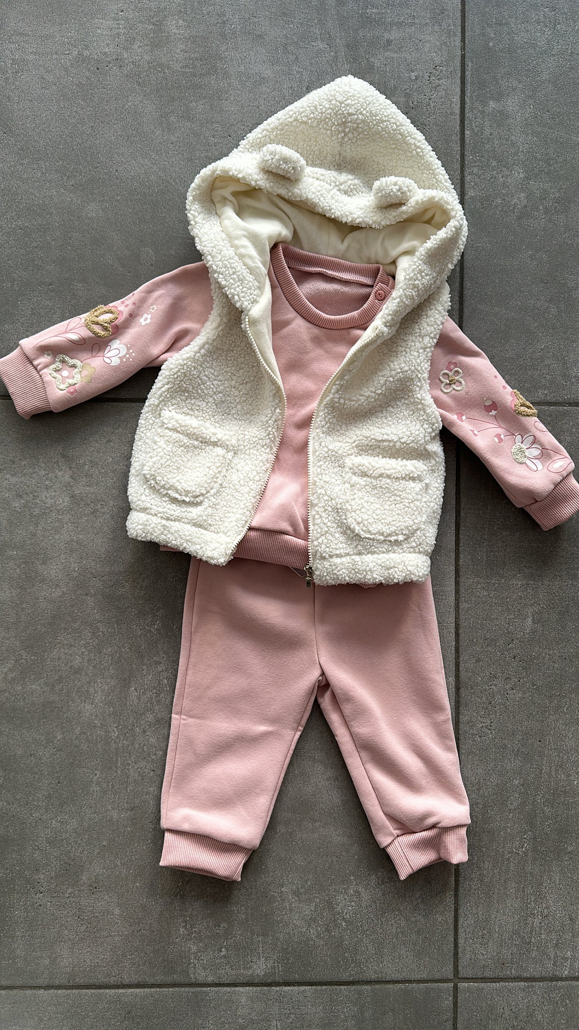 Completo CON GIUBBINO TEDDY 12-36M - PANNA