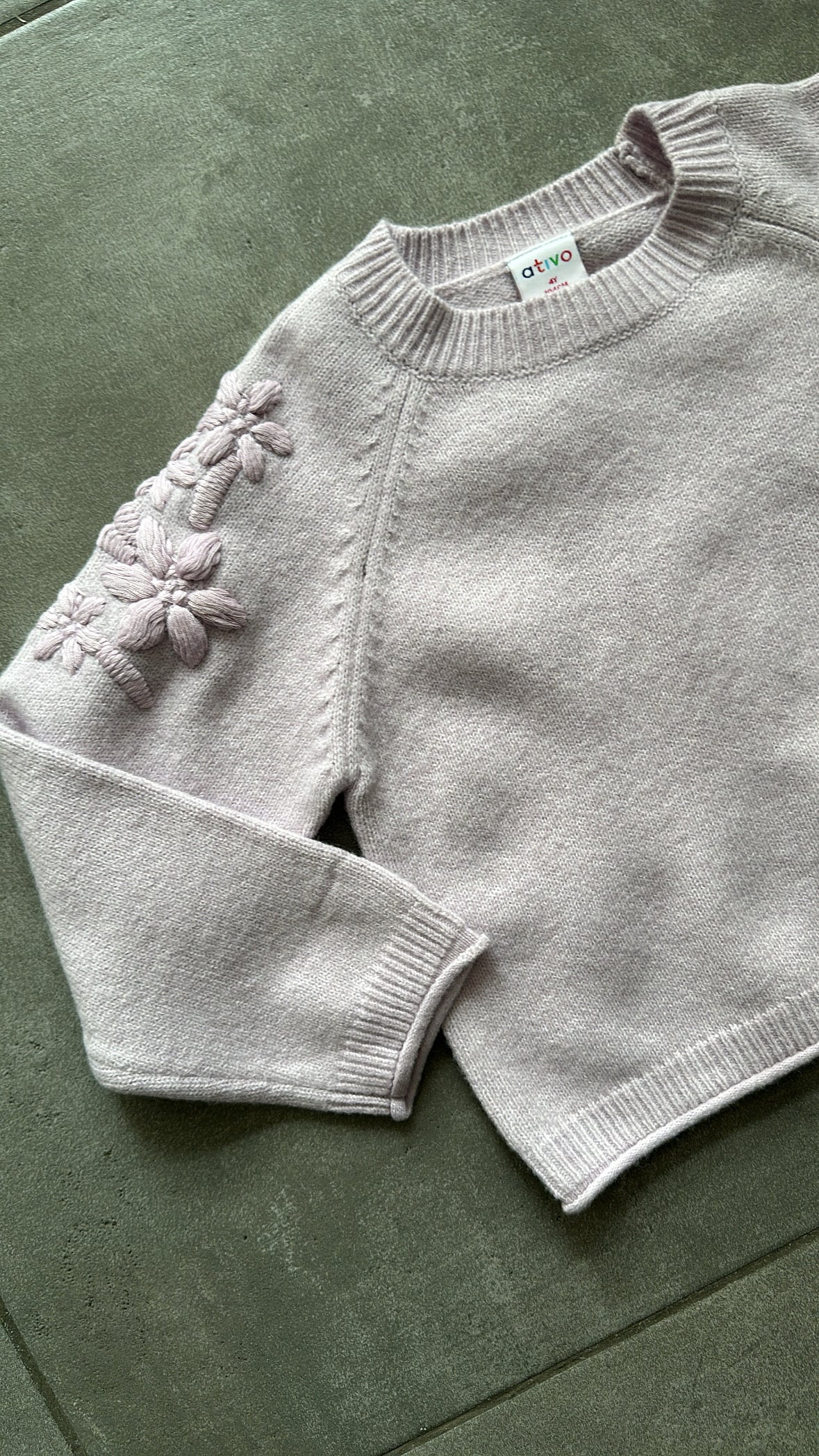 Pull CON FIORI RICAMO 4-14A - LILLA