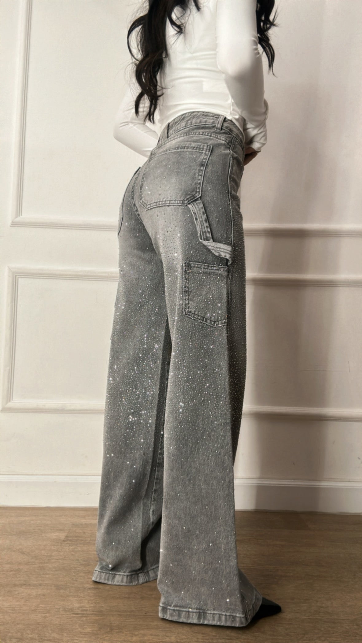 Jeans WIDE LEG BALLON - GRIGIO