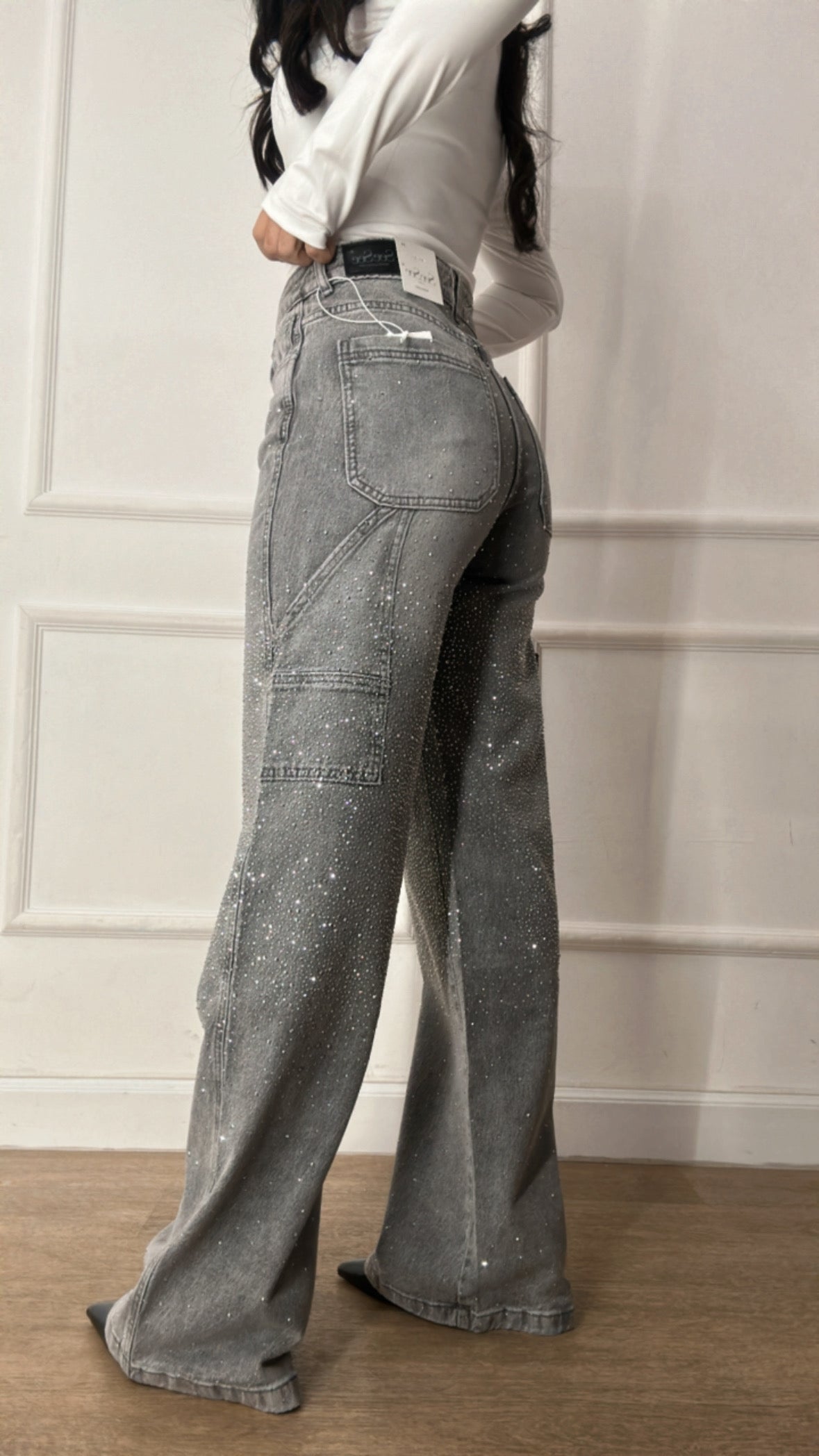 Jeans WIDE LEG BALLON - GRIGIO