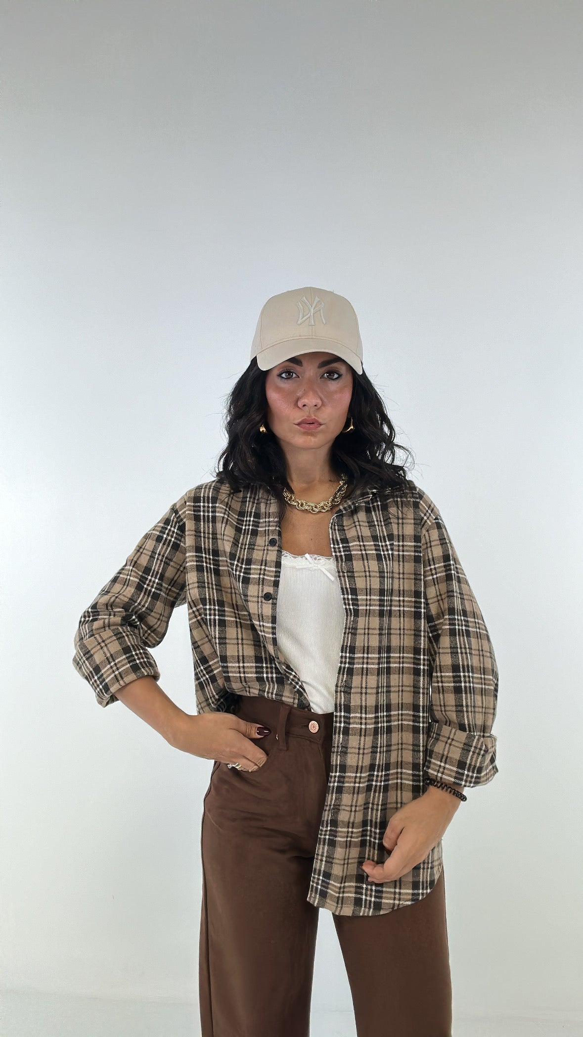 Camicia QUADRETTI AUTUMN - BEIGE