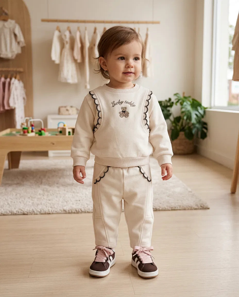 Tuta LUCKY TEDDY 3-18M - PANNA