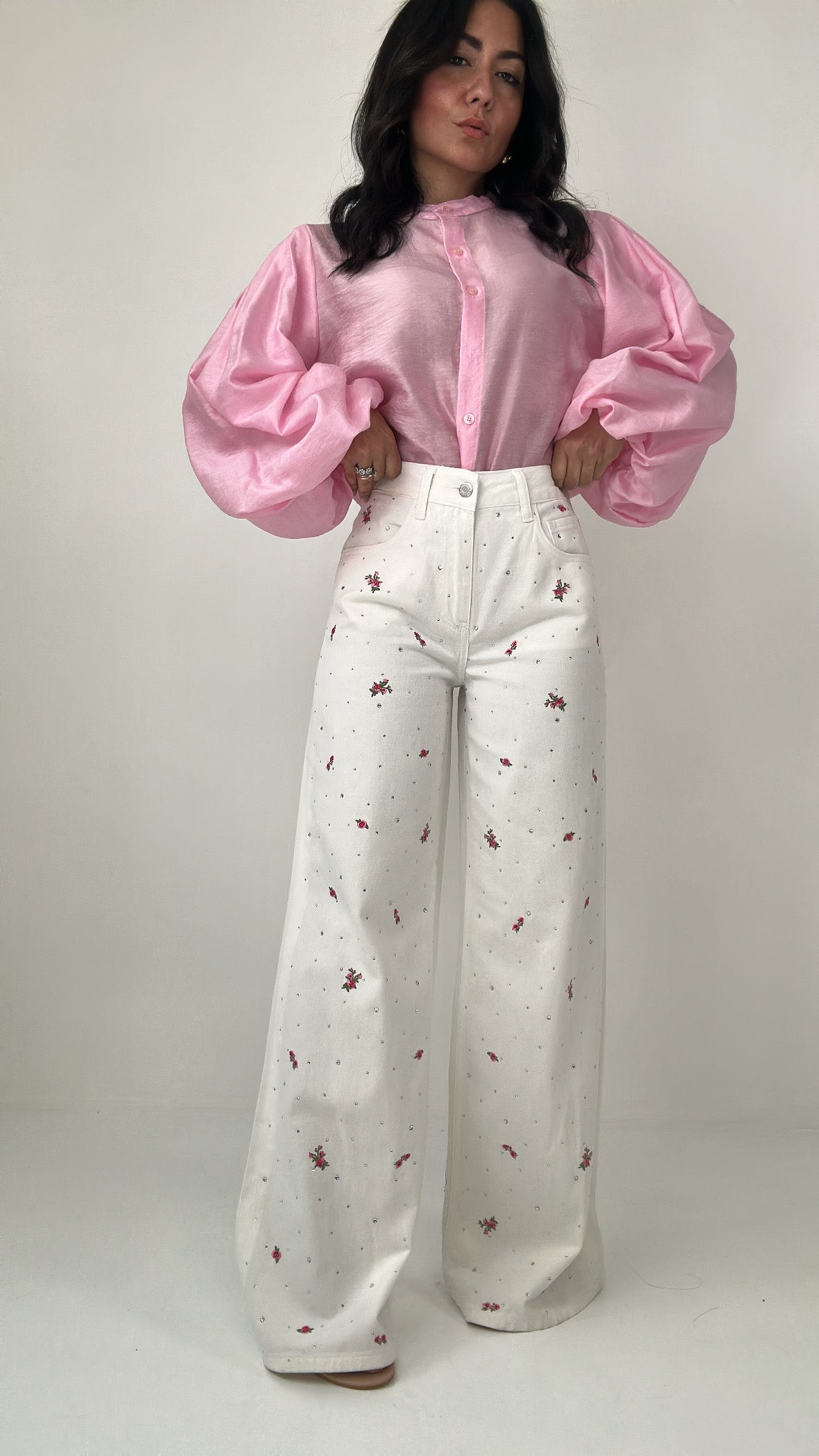 Jeans FIORI LUX - BIANCO