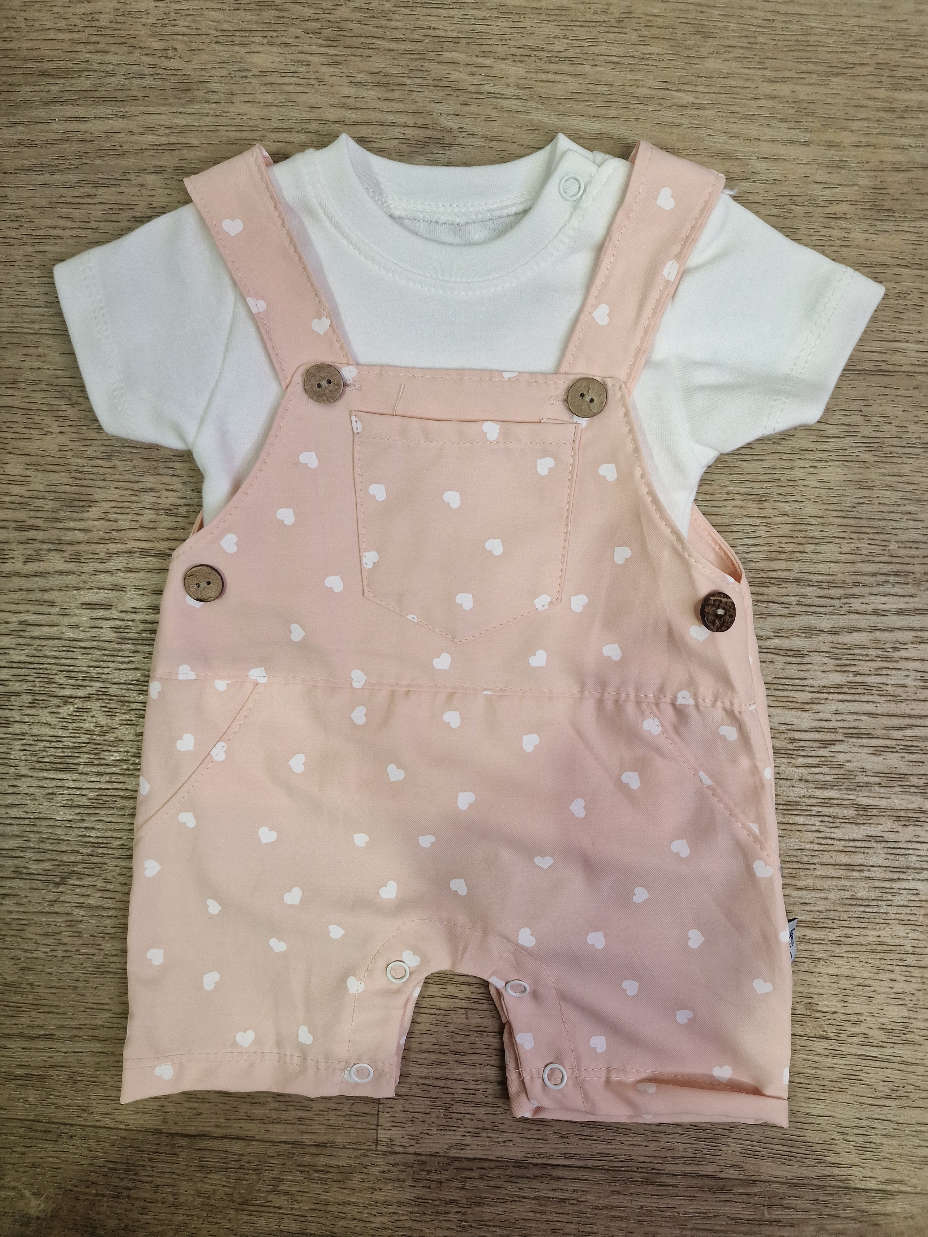 Completo SALOPET CUORI 0-9M - ROSA