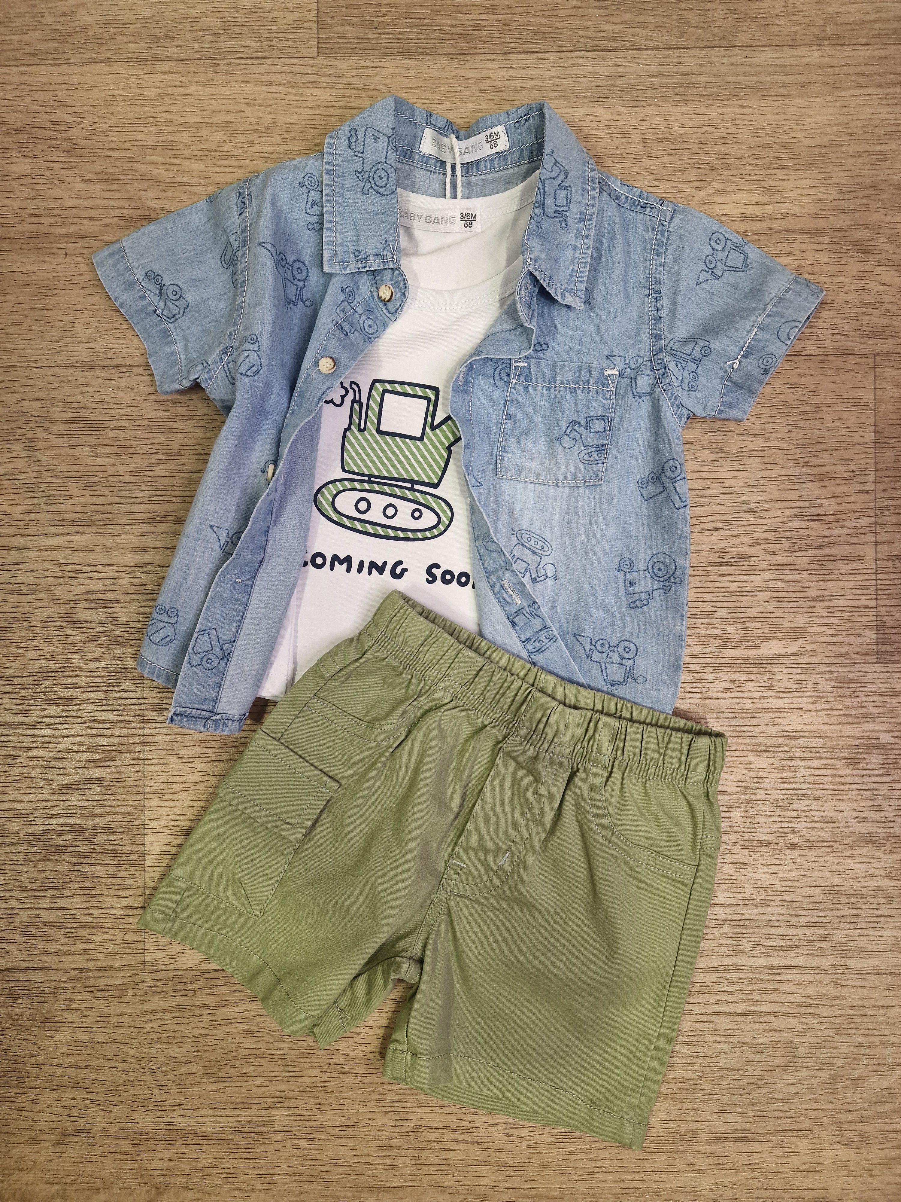 Set JEANS MOTORI 3-18 - VERDE MILITARE