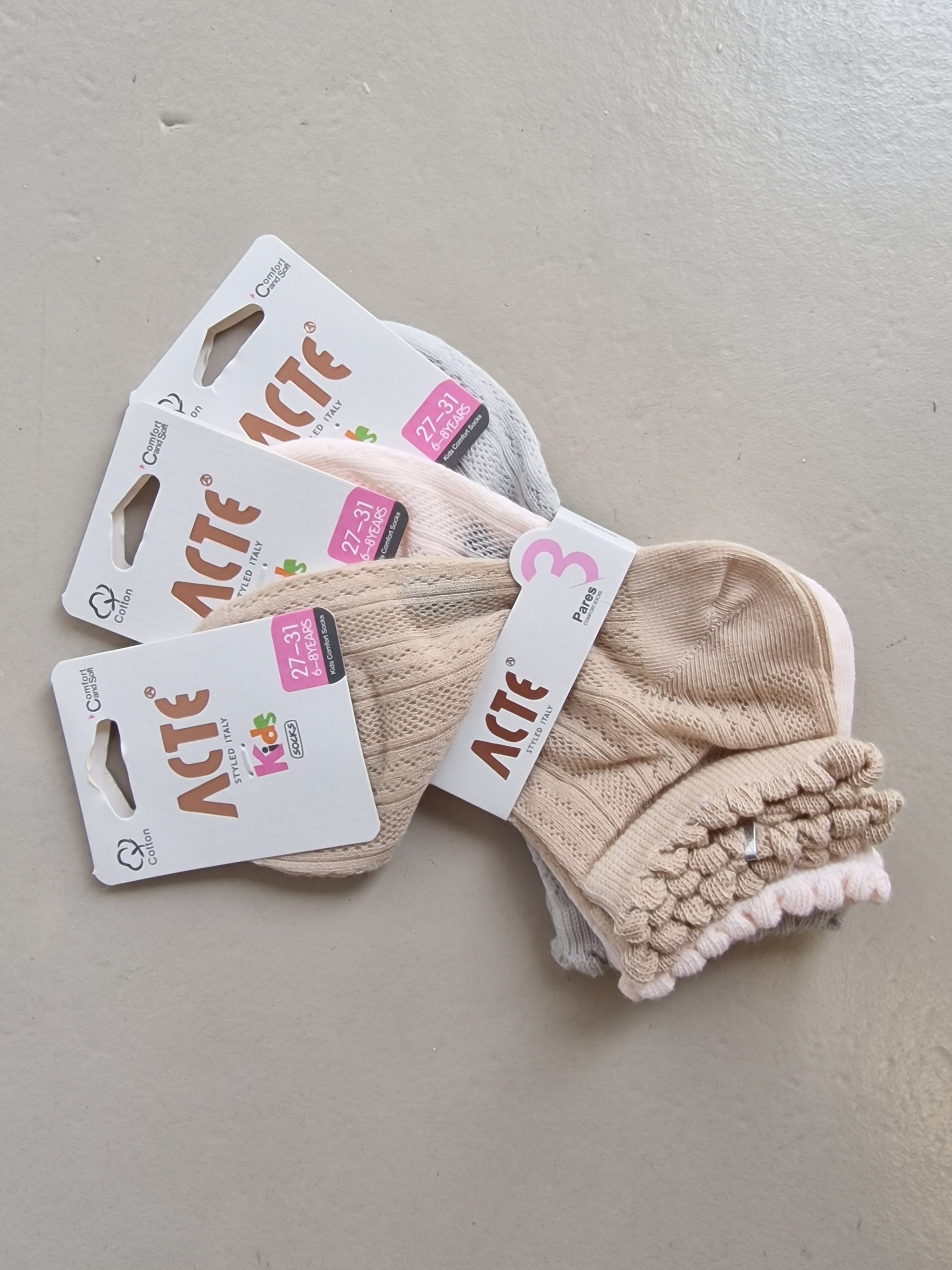 Tris CALZINI RICCIO 3-11A - BEIGE