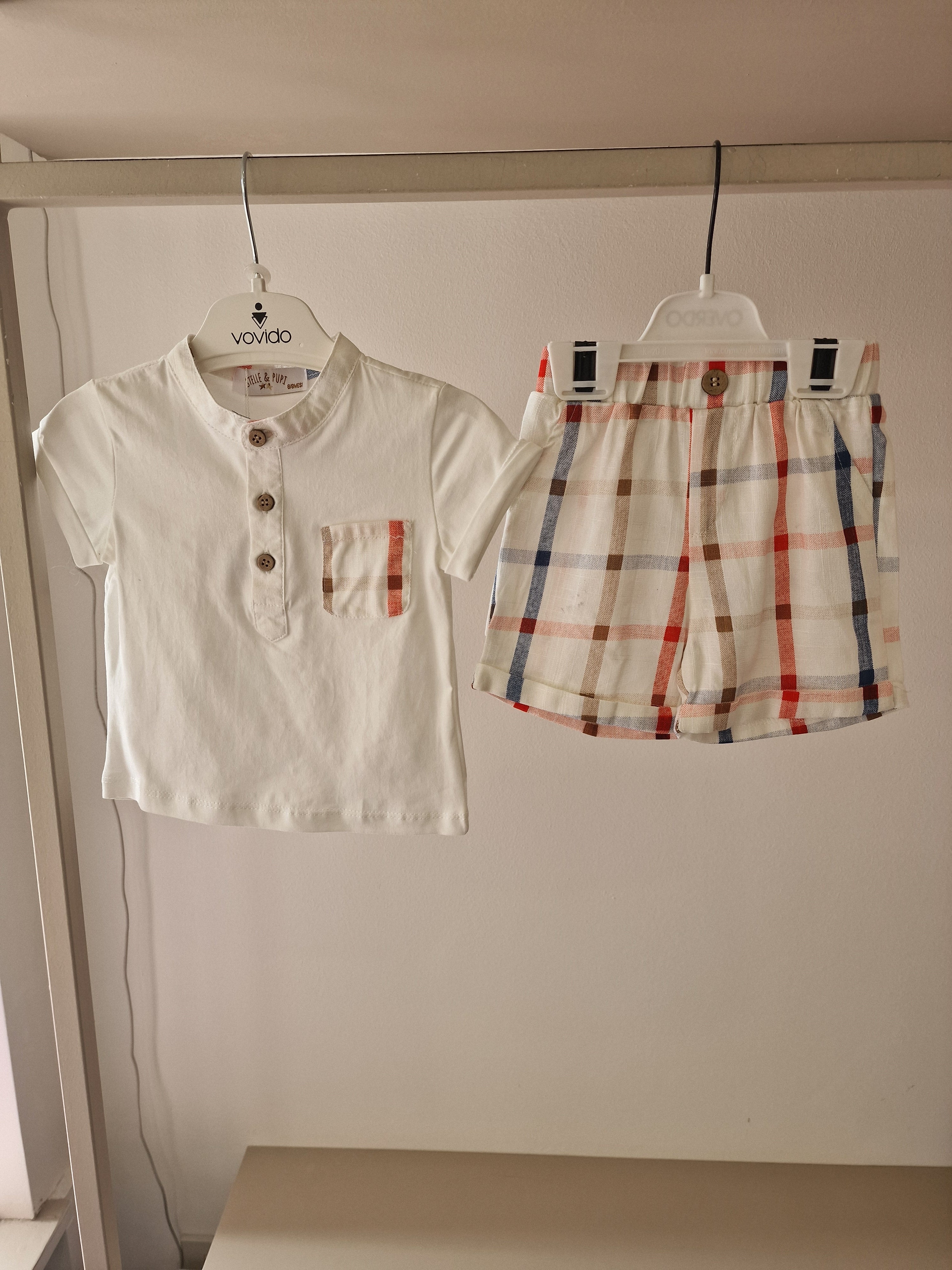 Completo QUADRETTINI 3-18M - BIANCO