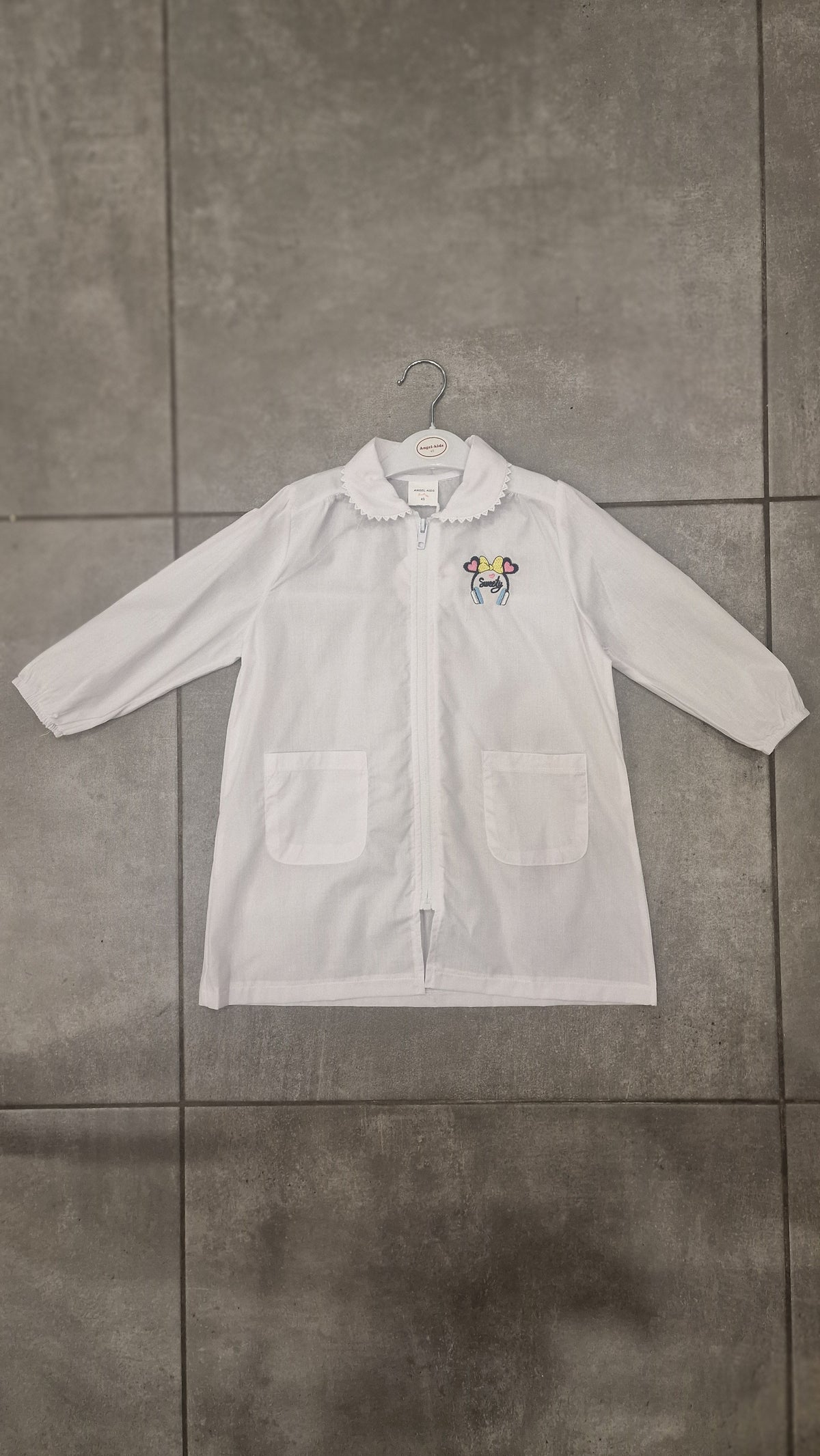 Grembiule ASILO ANGEL FEM CERNIERA - BIANCO