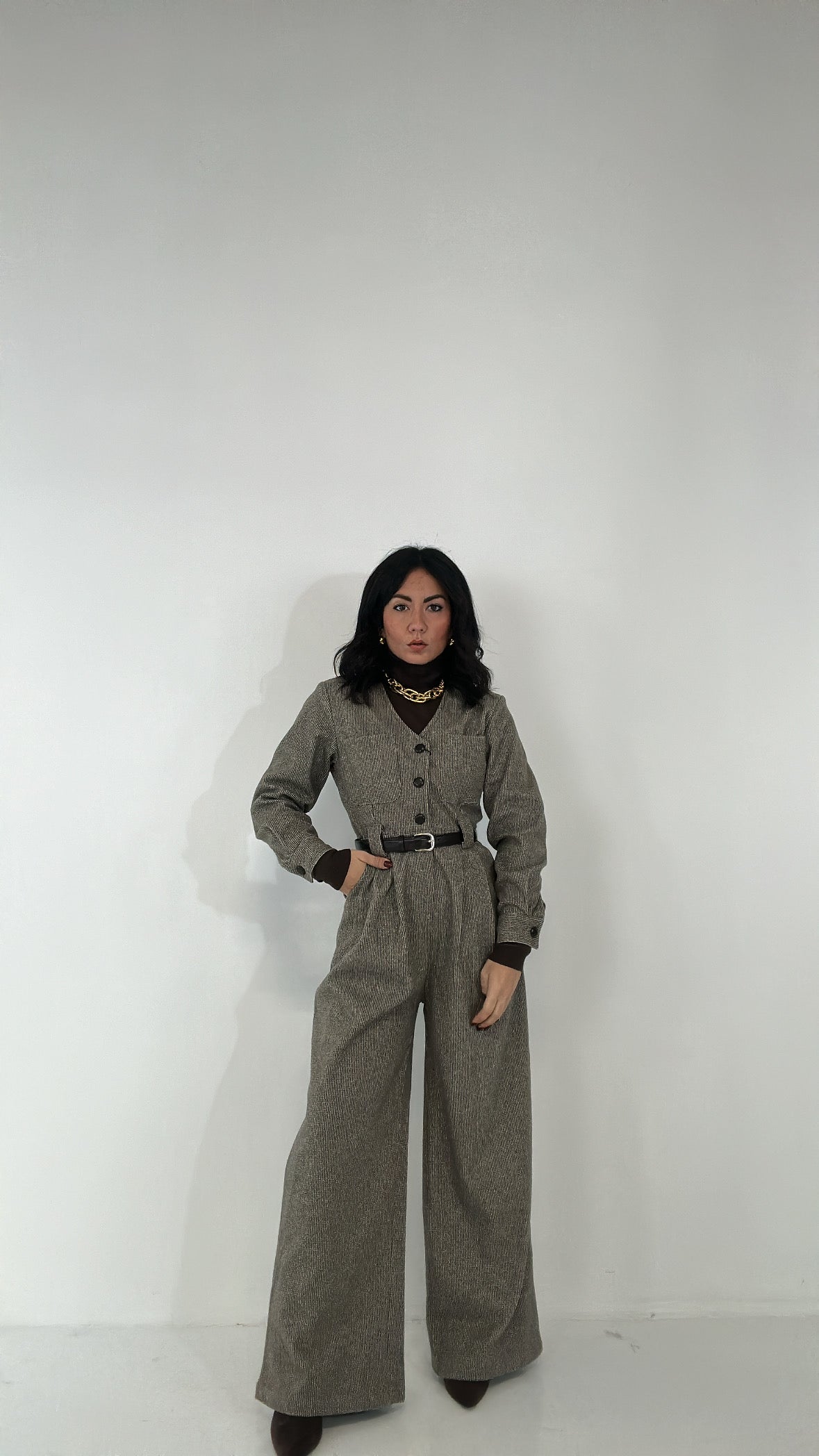 Tutone IN PANNO QUADRETTI - MARRONE