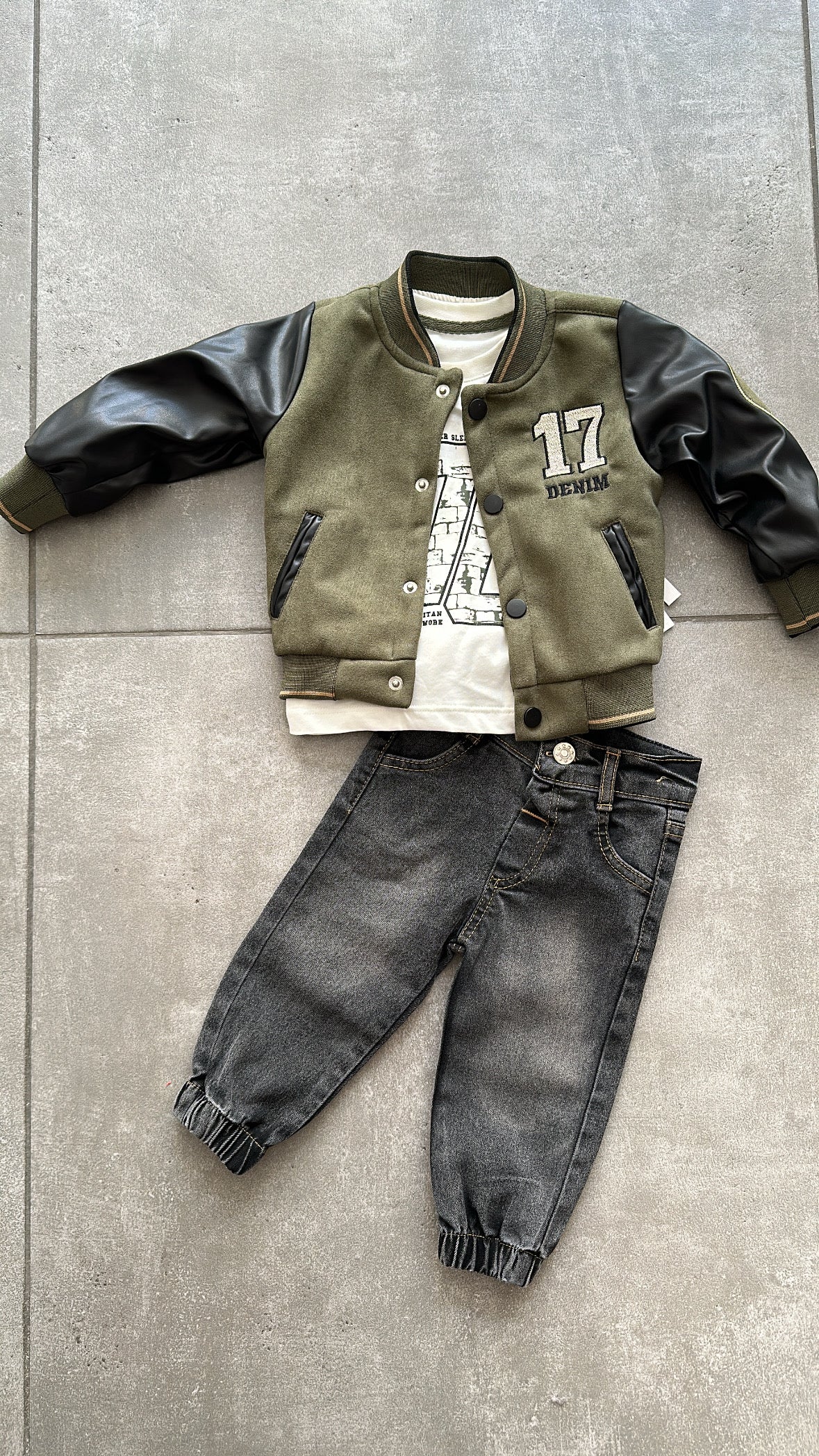 Set DENIM17 6-24M - VERDE MILITARE