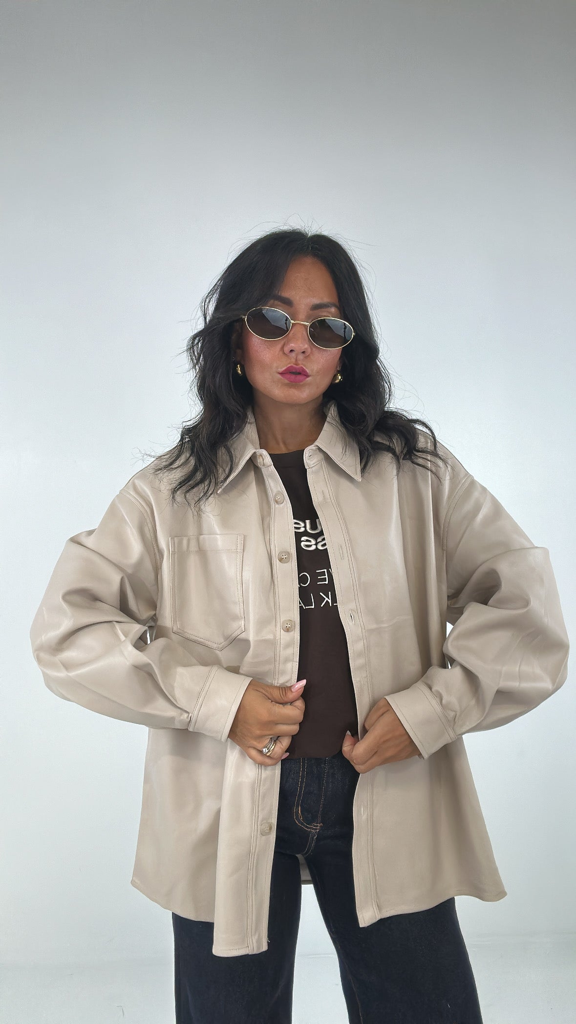 Camicia ECOPELLE OVER - BEIGE