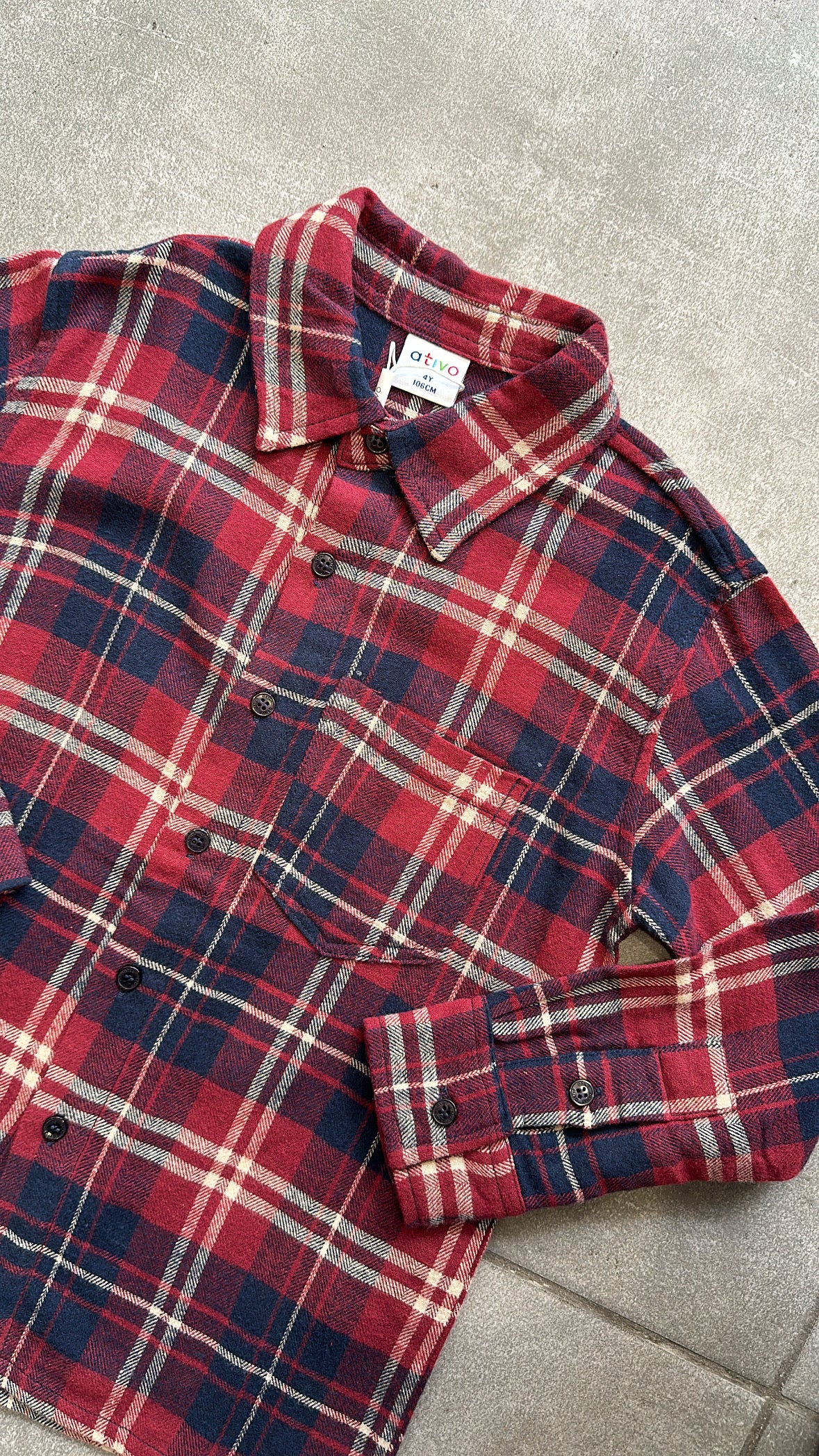 Camicia QUADRI ATIV 4-16A - ROSSO