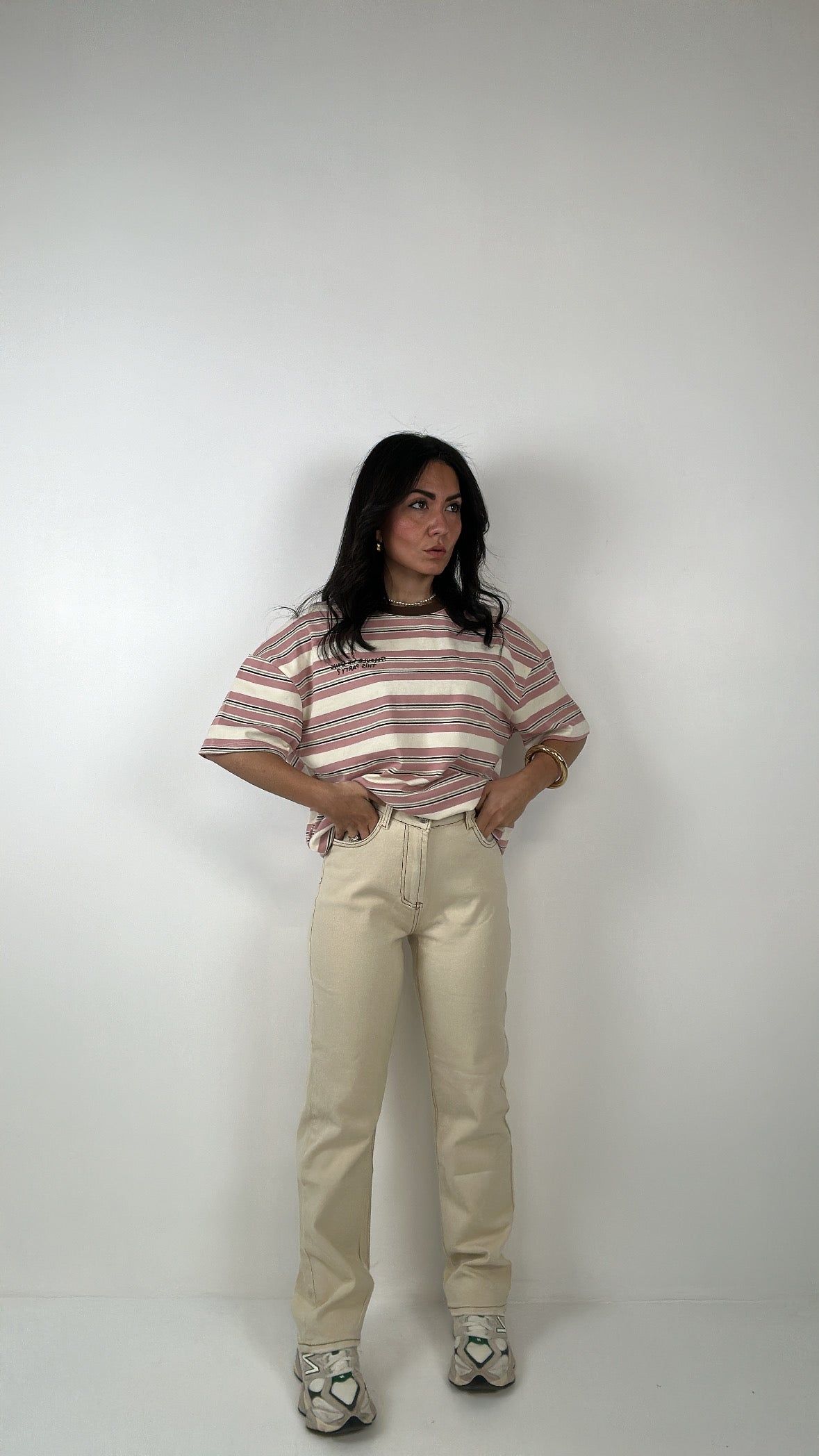 Jeans IMPUNTURA BEIGE - PANNA