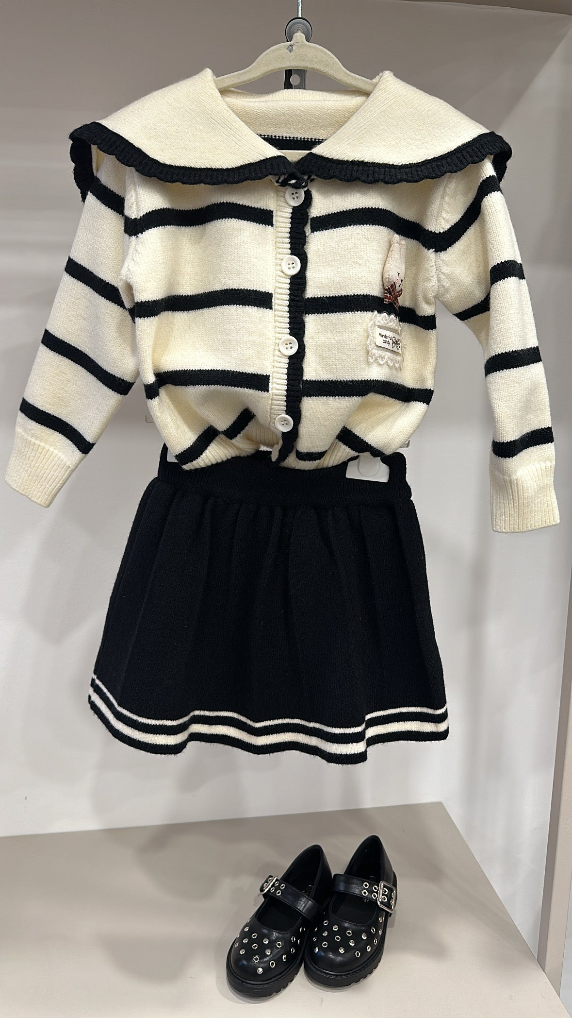 Coordinato RIGHE CON GONNA - PANNA