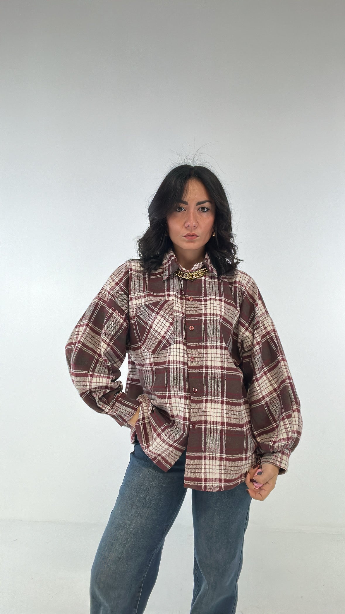 Camicia QUADRO GIULIEN - BORDEAUX