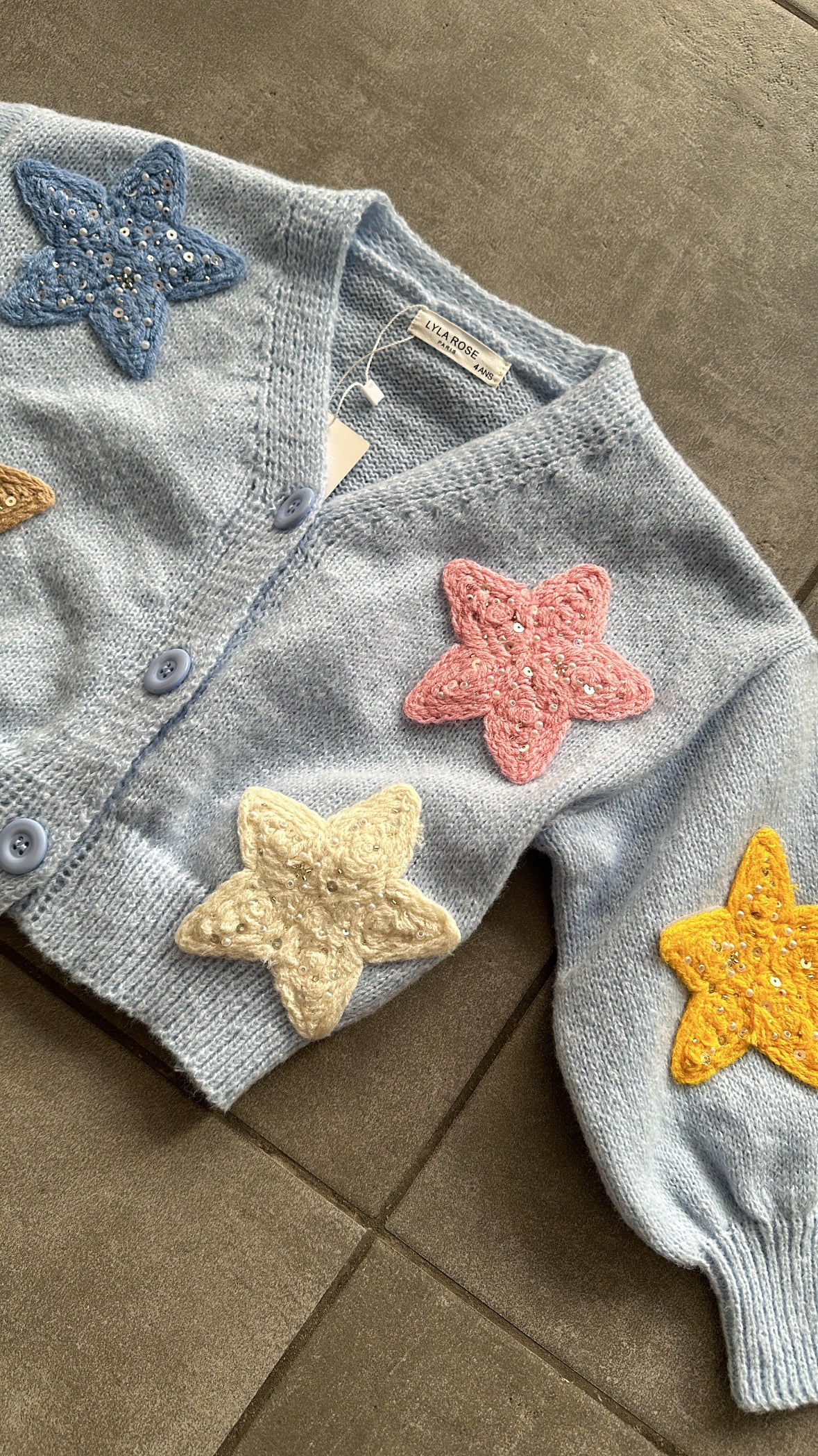 Cardigan STELLE 4-14A - AZZURRO