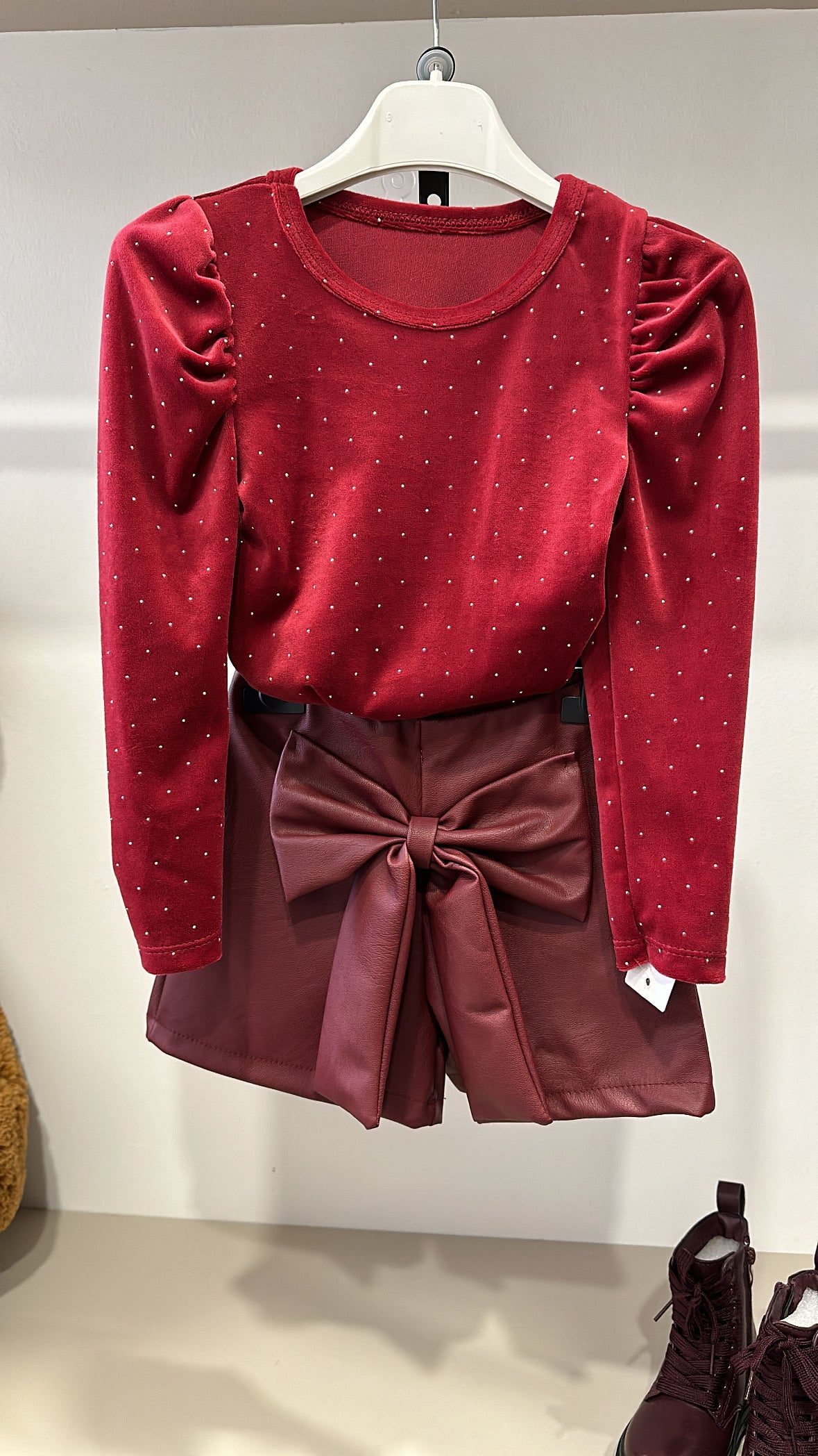 Completo CON GONNA IN ECOPELLE 4-14A - BORDEAUX