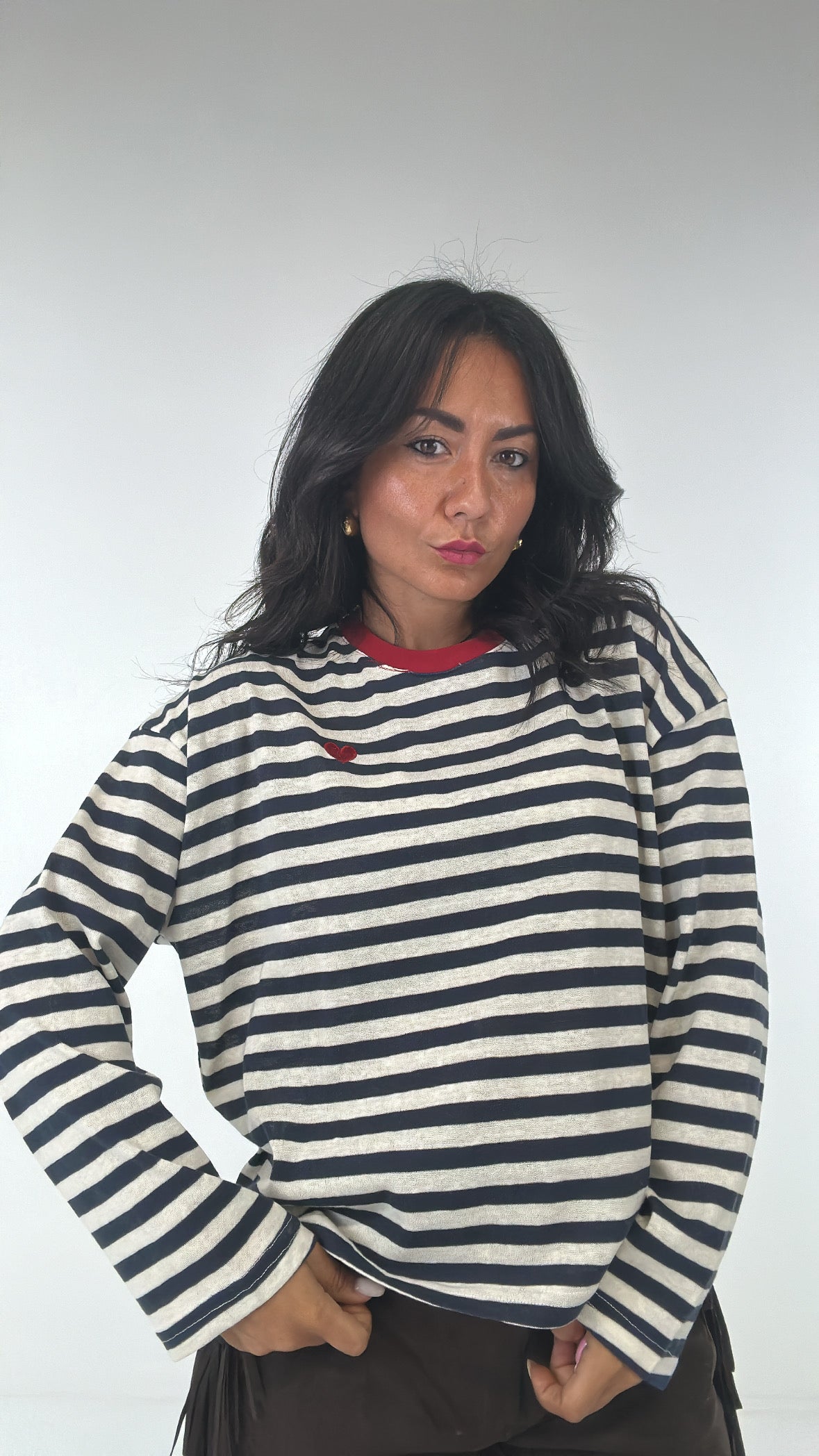Maglia RIGHE CUORE - BLU