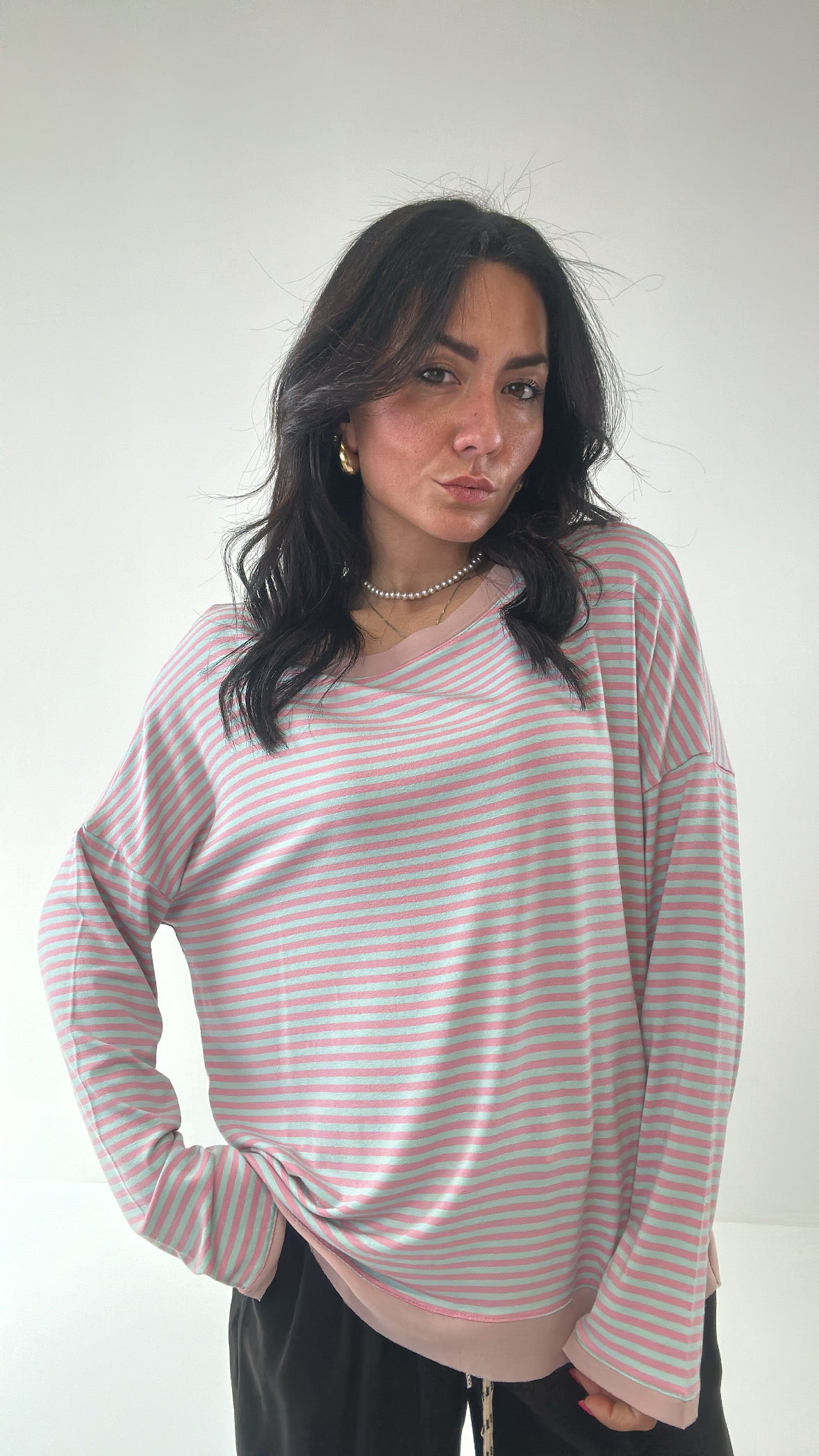 Maglia RIGHE VELO - ROSA