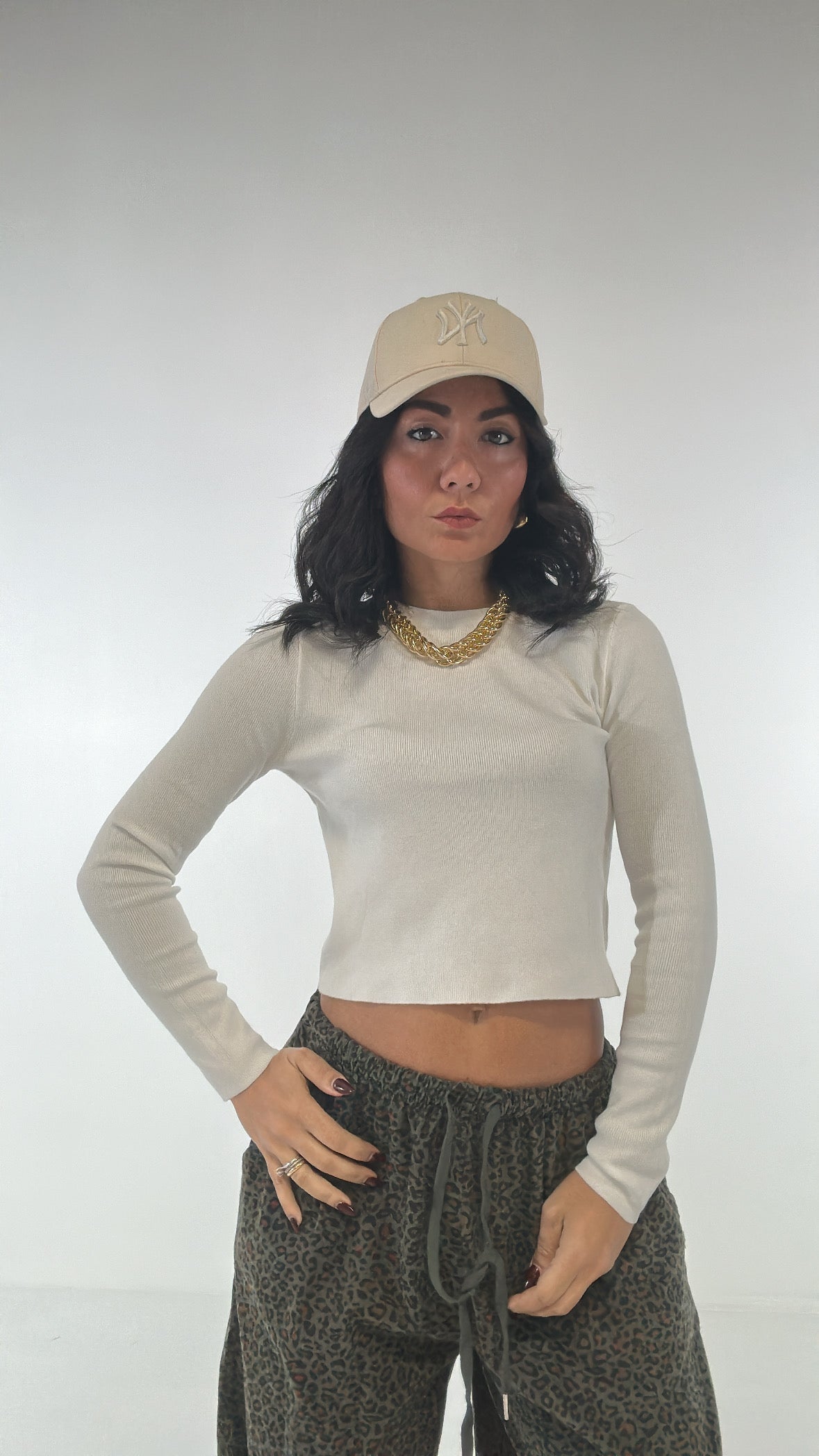 Pull CROP TIME - BIANCO
