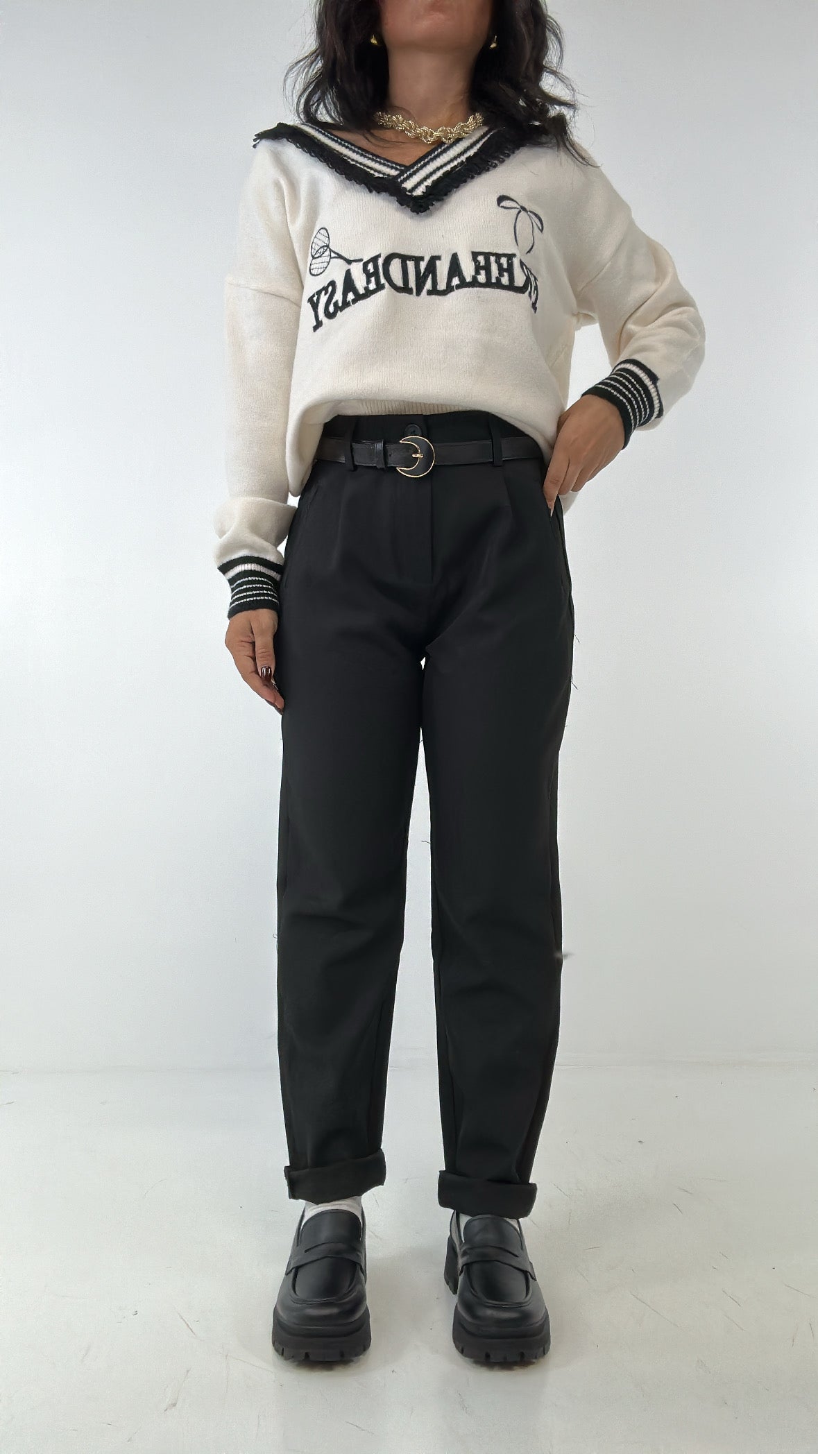 Pantalone DRITTO CINT - NERO