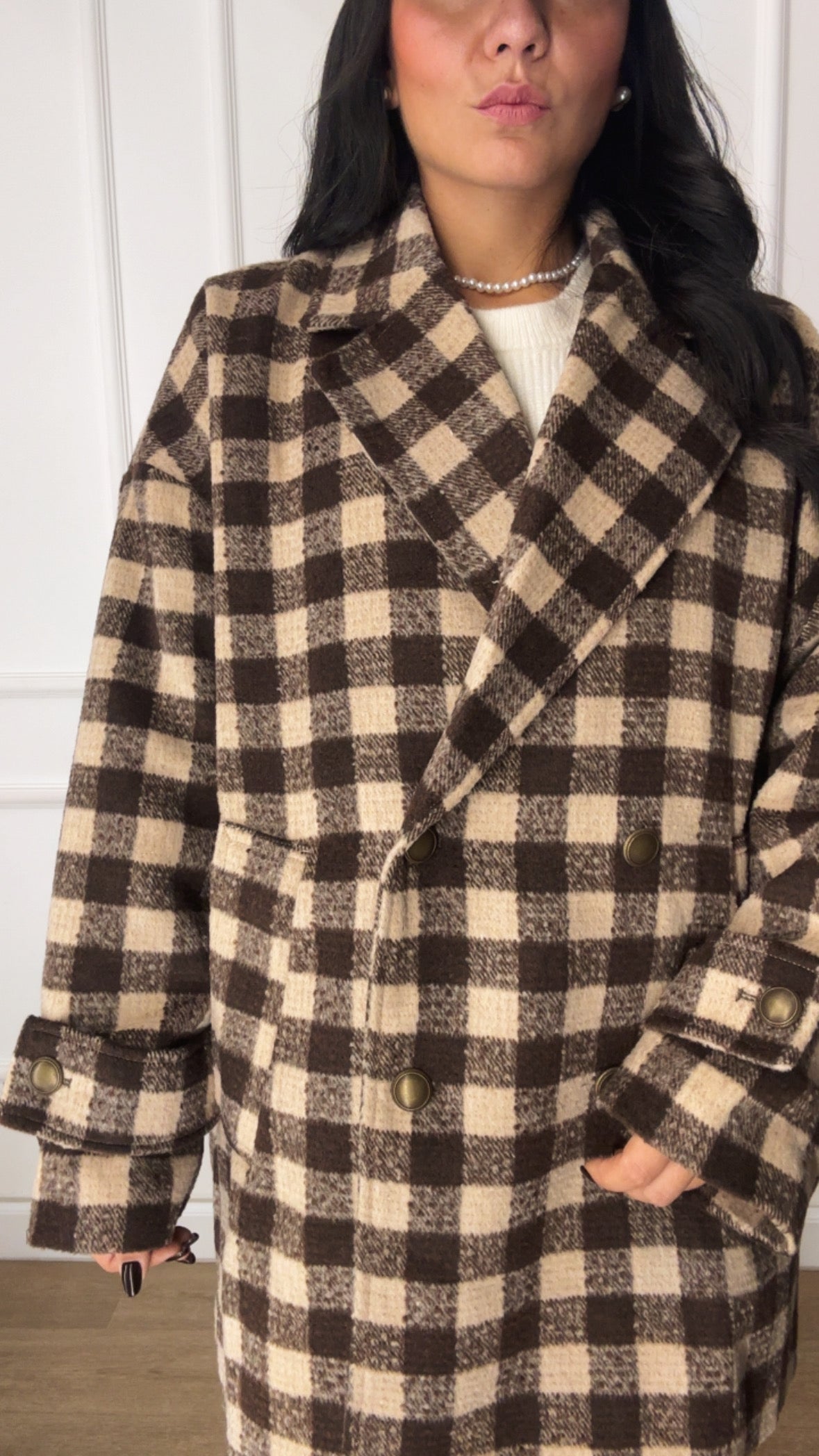 Cappotto TARTAN - MARRONE